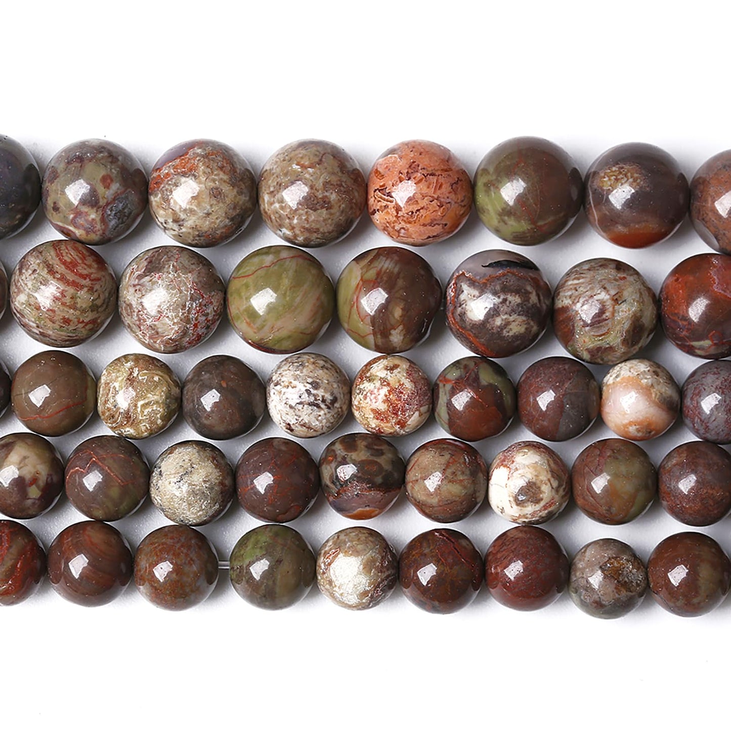 8MM 46PCS Natural Stone Flower Agate Spacer Loose Beads for Jewelry Making DIY Bracelet