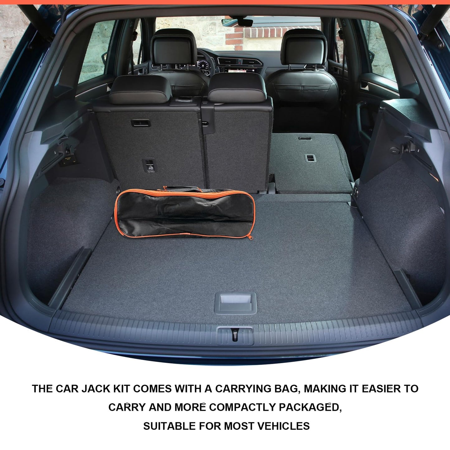 KVAEY Car Jack Kit, 2 Ton (4409 lbs) Scissor Jack Portable Tire Changing Tool with Lug Wrench, Heavy Duty Scissor Lift Jacks Universal Emergency Kit for Sedan SUV MPV, Car Accessories
