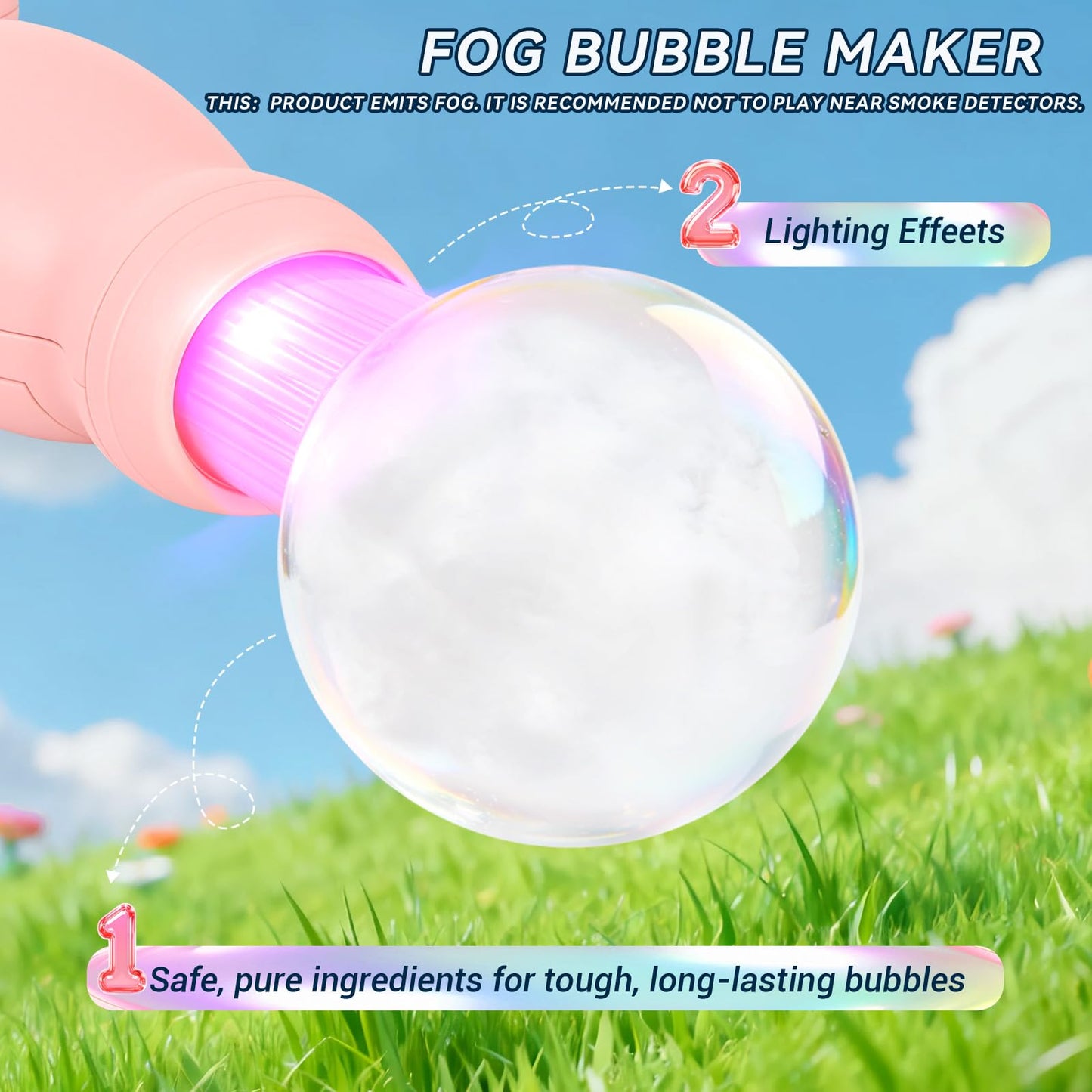 Elastic Bubble Fog Wand,Fog Bubble Machine,Bubble Machine,Fun Science Experiments, Kids Toys, Parent-Child Interaction(Blue)