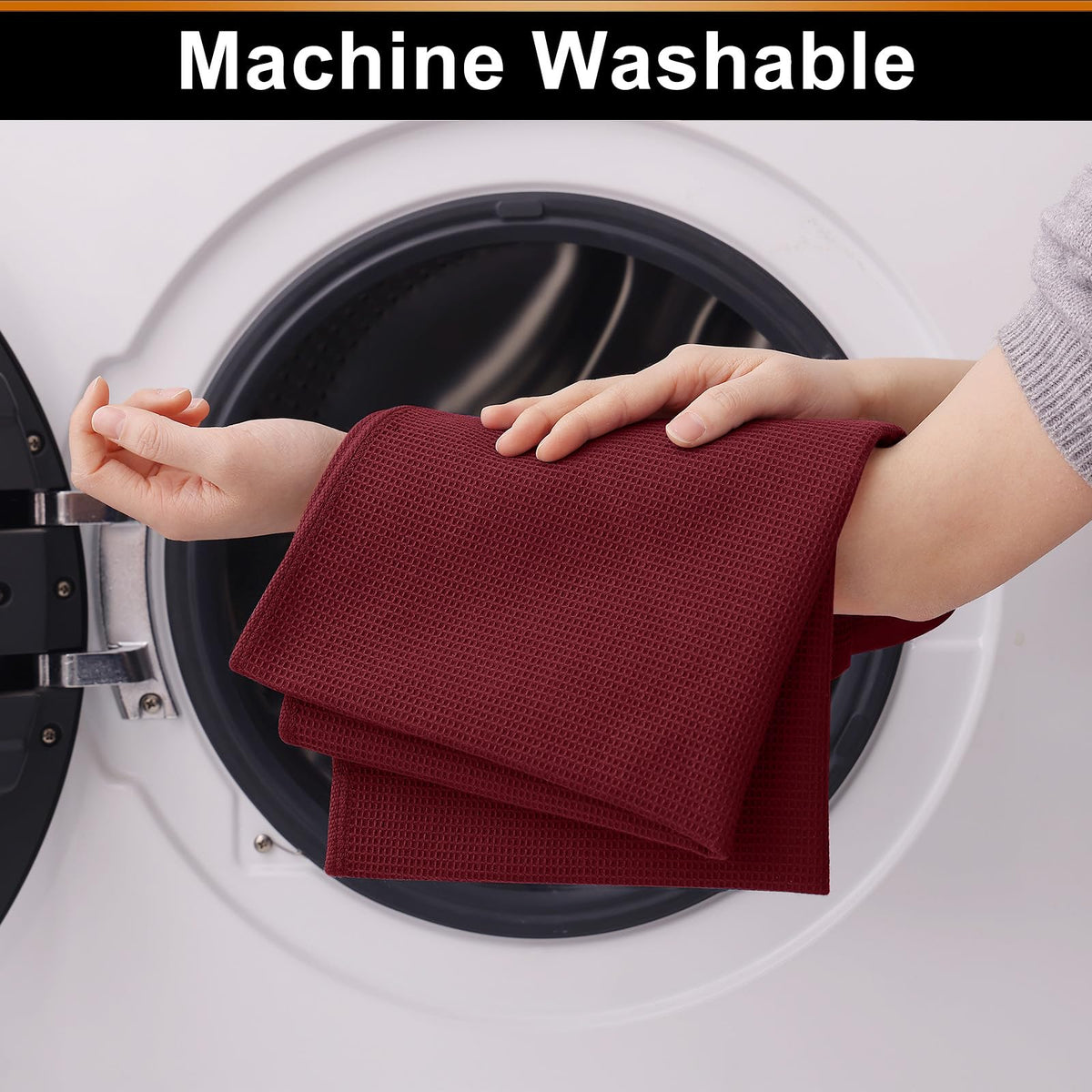 100% Cotton Waffle Weave Kitchen Towels (4 Count)