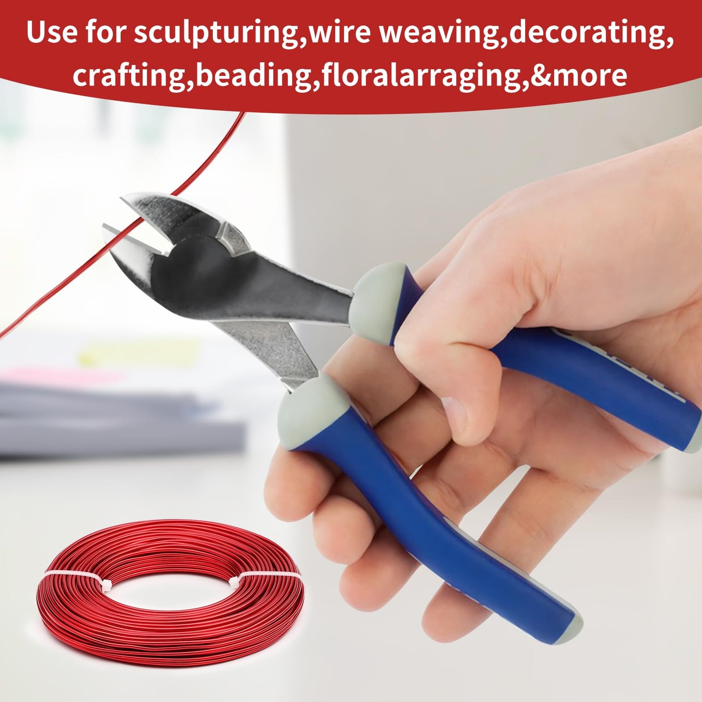 12 Gauge Aluminum Wire 100FT, 2mm Bendable Metal Anodized Aluminum Wire for Sculpting Jewelry Making Crafts Wreath Beading Floral(Red)