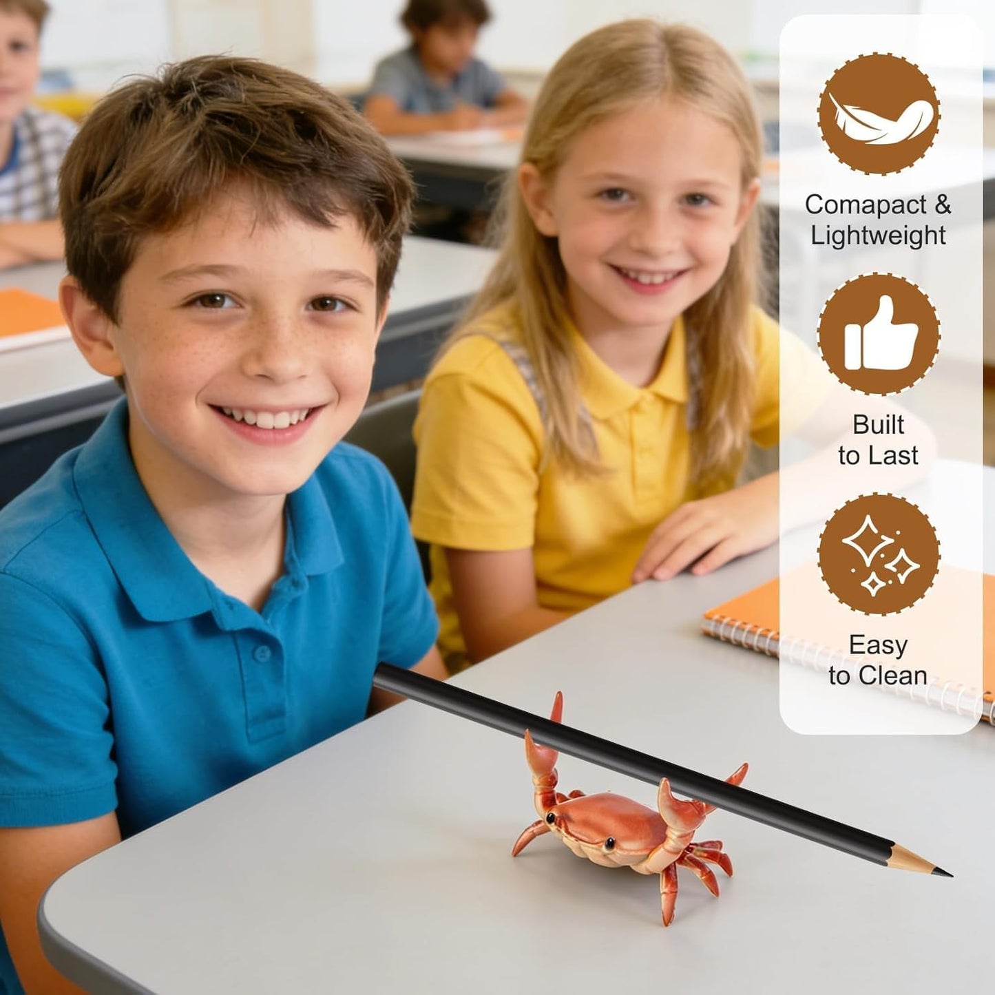 Desk Crab Pen Holder, Creative Weightlifting Crab Pencil Stand, Organizer for Small Items, Cute Office Decor (2pc)