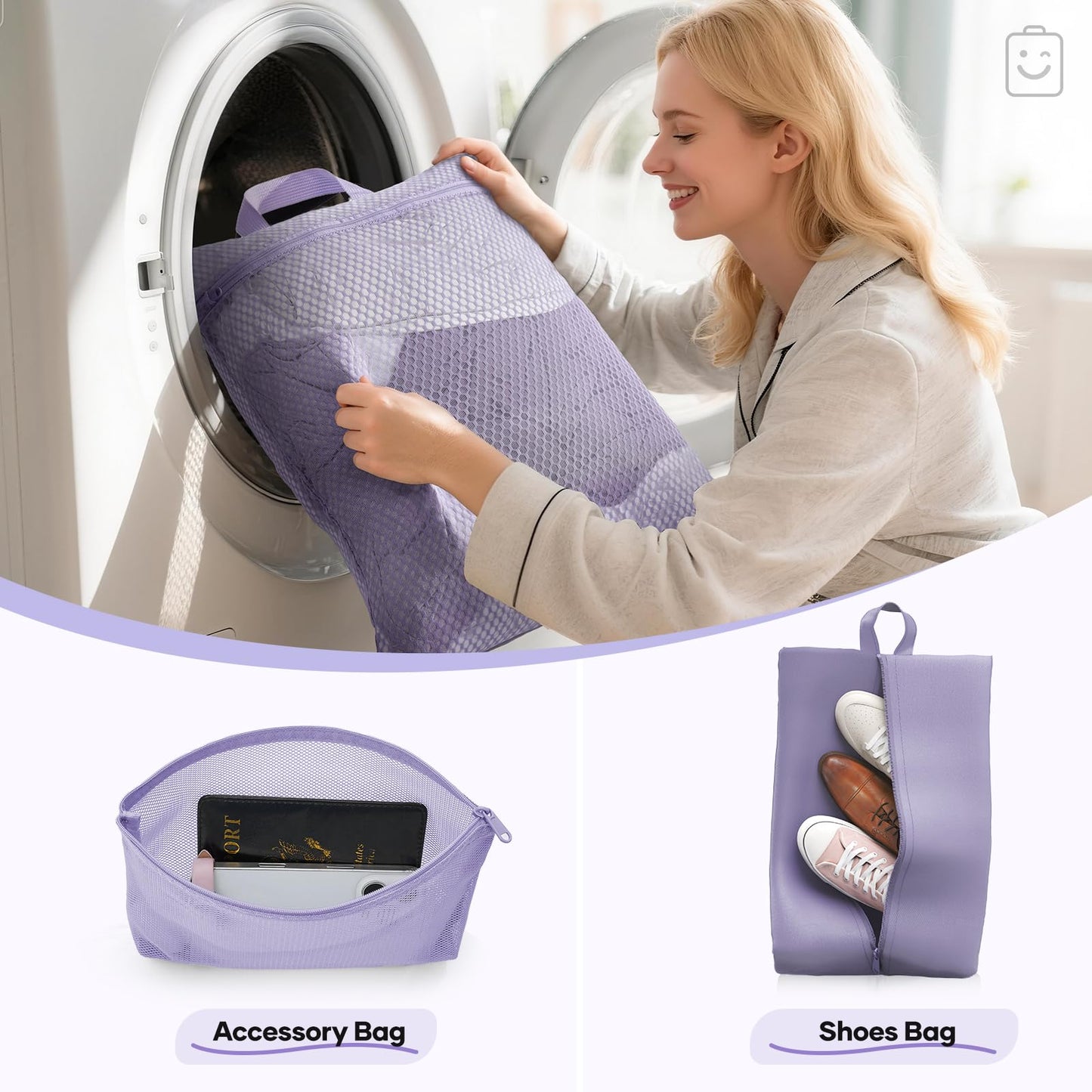 Veken 11 Set Compression Packing Cubes for Travel Essentials,Compressible Expandable Large Luggage Suitcase Organizer Bags for Clothing,Durable Space Saver Storage Bags with Toiletry Bags(Purple Gray)
