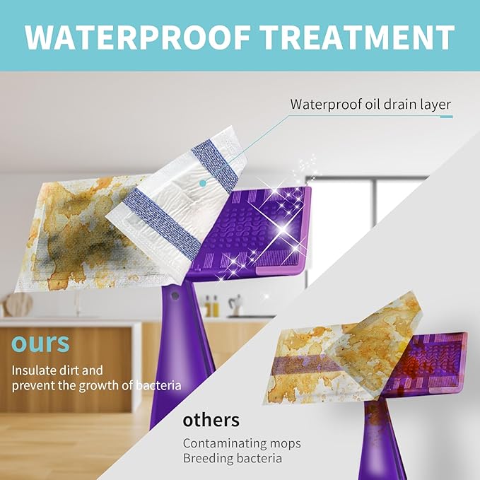 AIR U+ Disposable Mop Pad Refills for Swiffer Wet Jet Mops, Thickned and Absorbent Wet Pads Refill, 60 Count