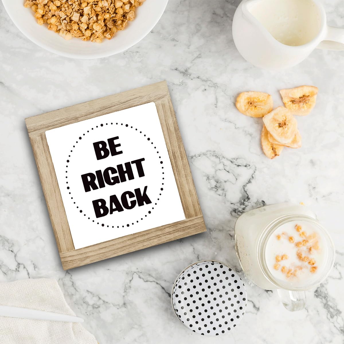 Office Desk Sign, Be Right Back Signs, Office Decor Wooden Plaque Sign, Home Offices Decor, Workspace Tabletop Decoration for Shelf Offices Desk Accessories