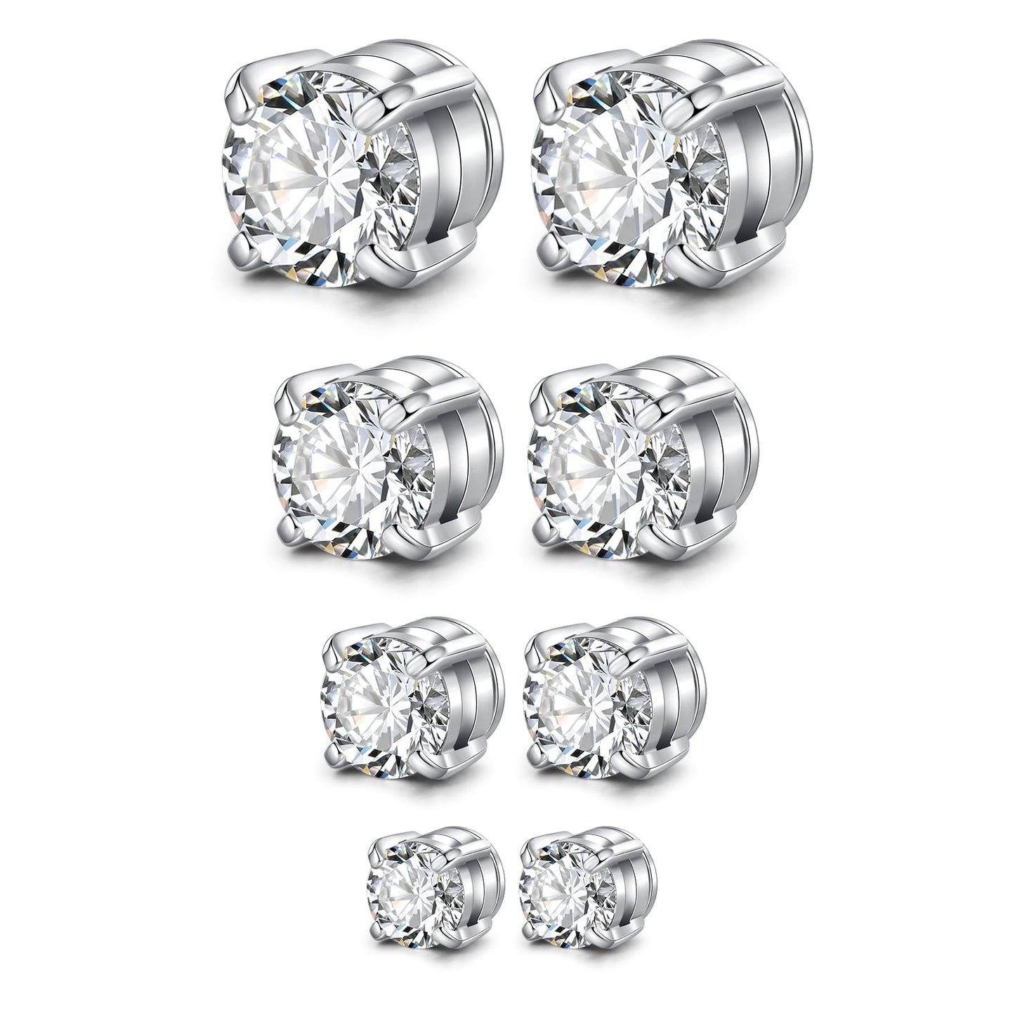Men's Magnetic Earrings - Non Piercing Clip On Studs,Hypoallergenic Magnet Earrings for Men,Bling Design for Women, Aretes de Imanes Para Hombre