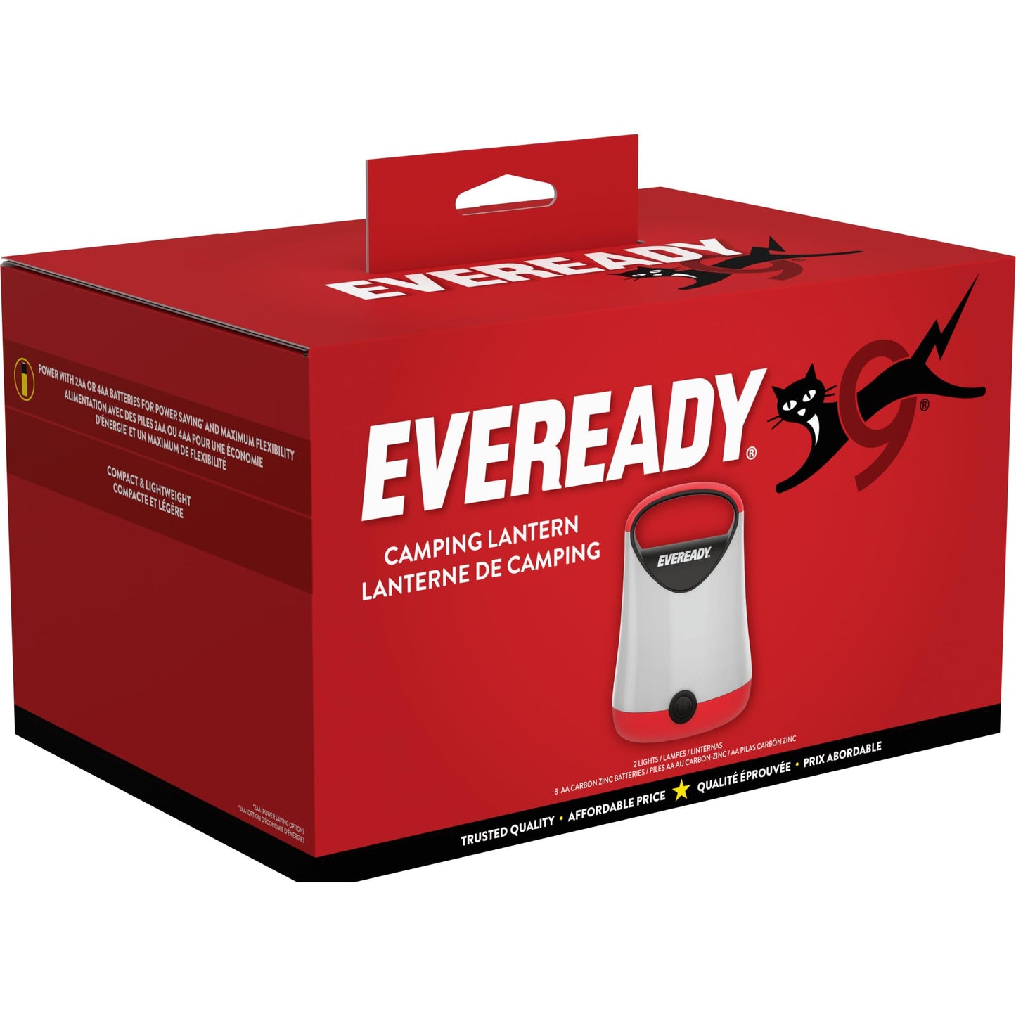 Eveready LED Camping Lantern X-250 (2-Pack), Super Bright Tent Lights, Rugged Water Resistant LED Lanterns, 100 Hour Run-time (Batteries Included), Red and Black