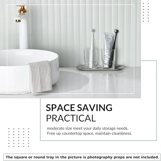 Toothbrush Holders for Bathroom, 2 Pack Transparent Glass Tumbler Cups, Modern Thick Glassware