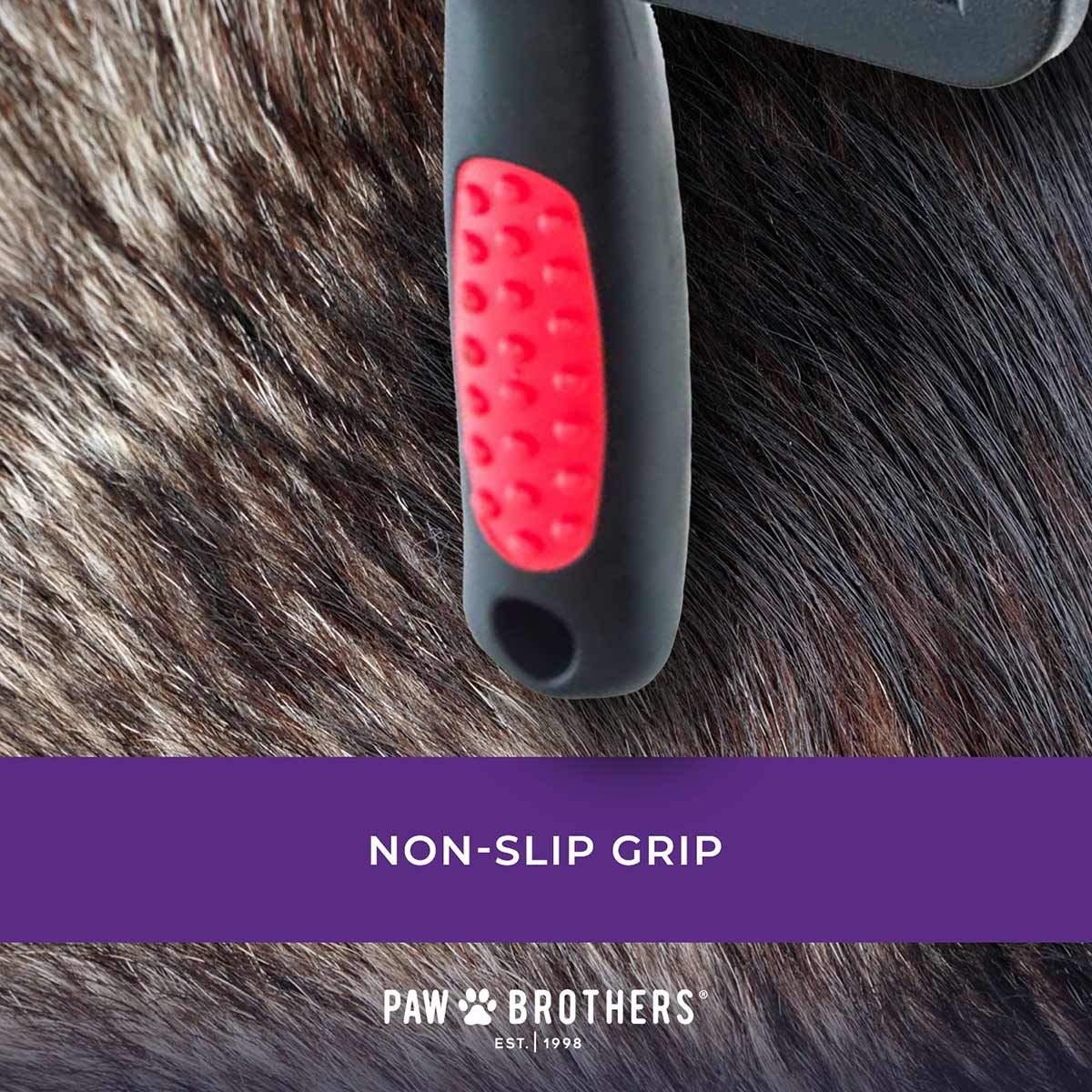 Paw Brothers Grooming Tool and Nature's Specialties Conditioning Spray Bundle - Hard Pin Curved Slicker Brush, Medium, 3.5 in. - Quicker Slicker Detangling and Conditioning Spray, Ready to Use, 16 oz