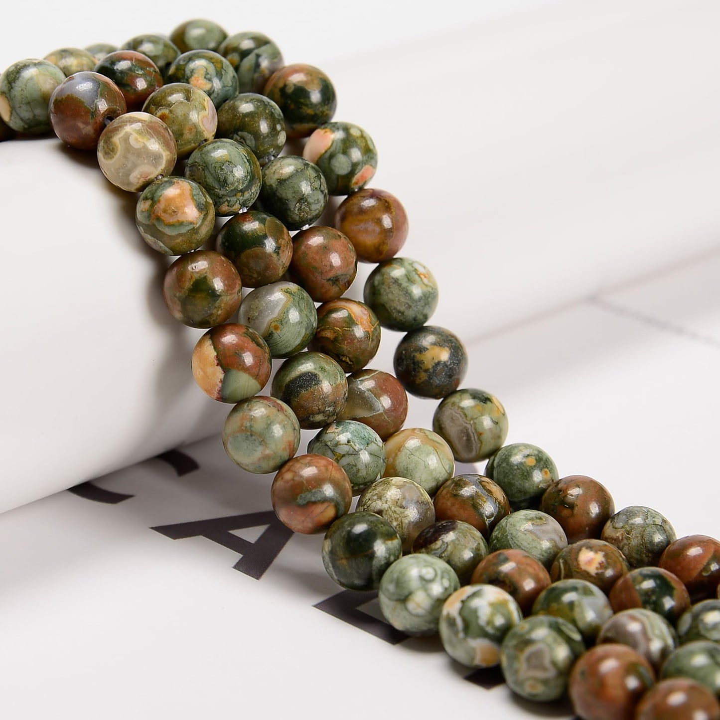 65Pcs 6mm Birdeye Rhyolite Natural Round Loose Real Stone Beads Gemstone Genuine for DIY Hand Made Craft Jewelry Bracelet Earring Necklace String Making Energy Healing Power