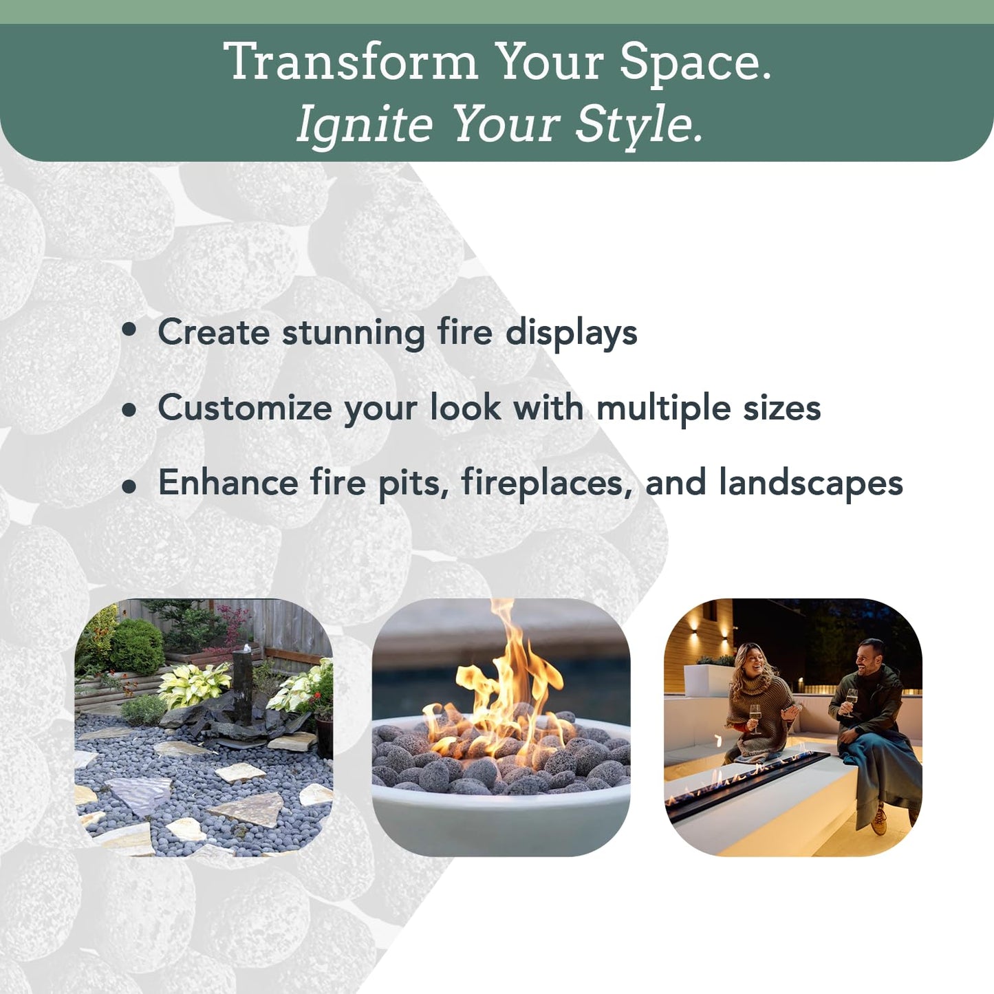 Black Lava Rocks for Fire Pit - 1/2 to 1 inch 10 lbs - Gas Fireplace Rocks - Black Lava Rock for Propane Fire Pit - Decorative Lava Stone Volcanic Rock for Outdoor & Indoor Gas Fireplace