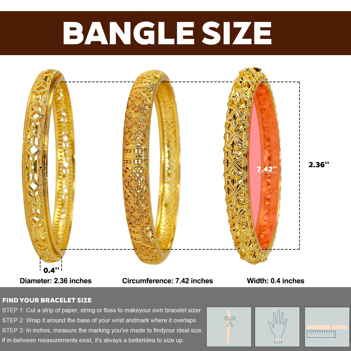 FIVESWEET 18K Gold Plated Women's Bangle Bracelet Set - Stackable Bulk Bracelets with Hollow Diamond, 3D Starburst and Glittering Lattice Designs, Minimalist Stylish Elegant, Tarnish & Oxidation Resistant, Gift for Her Girlfriend Wife Mom Sister Lover on