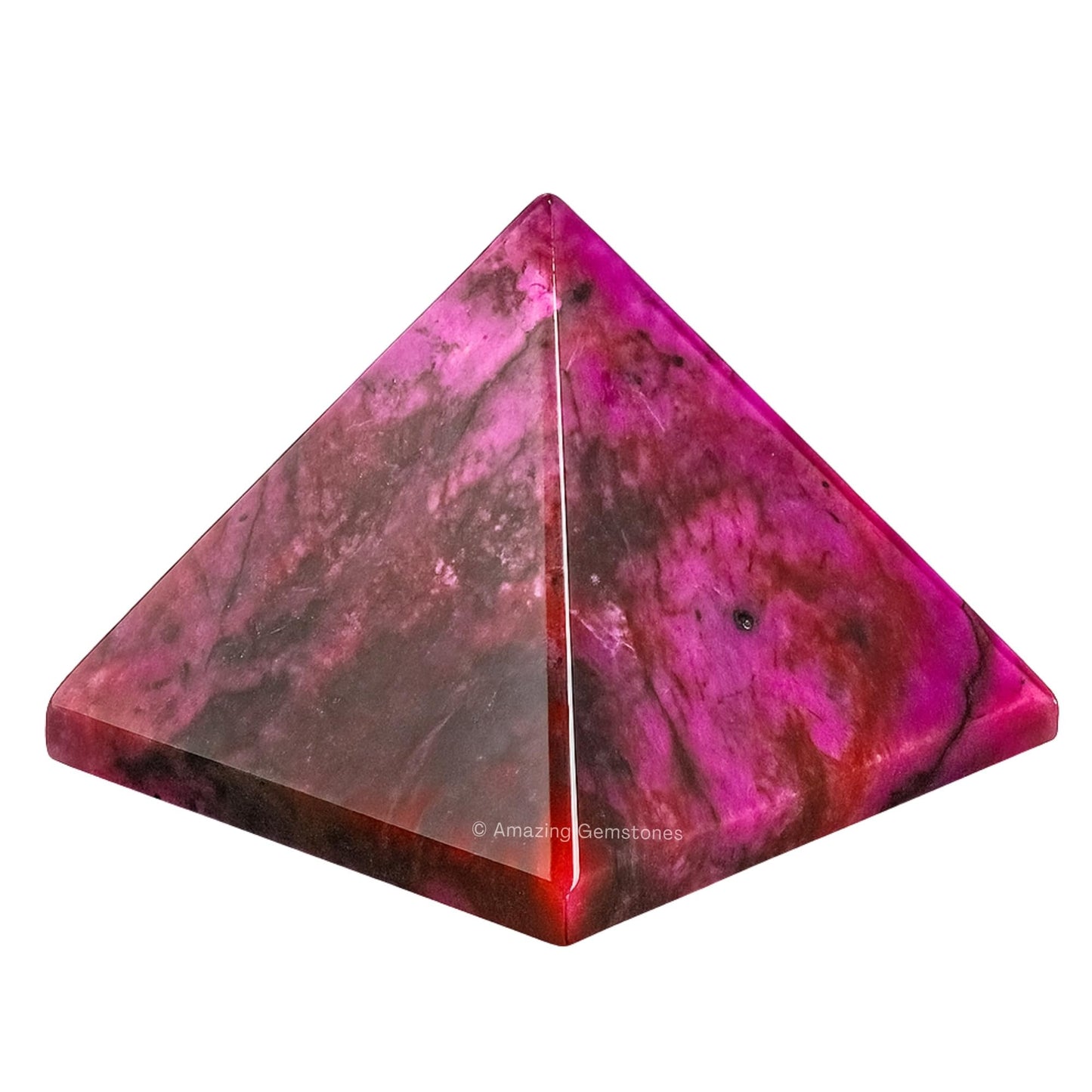 Amazing Gemstone Cobalt Calcite Pyramid Crystal Healing Stones - 1" Great Pyramid Figurine of Natural Stone Pyramid for Meditation, Reiki, Chakra Balancing and Crystal Pyramids Grid