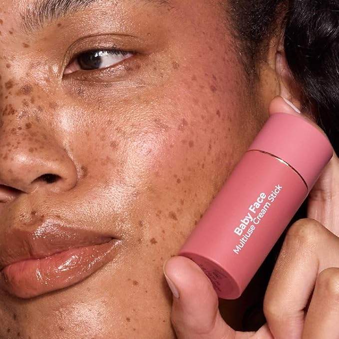 MCoBeauty - Baby Face Multiuse Cream Stick for Lips and Cheeks - Blush Stick in Deep Rose Shade - Contains Moisturising Jojoba Seed Oil, Coconut Oil and More - Lucy