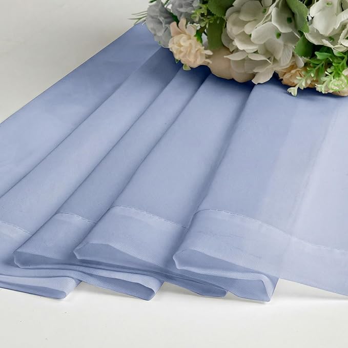 Lecloud Denim Blue Sheer Curtains 72 Inches Long 2 Panels, Rod Pocket Light Filtering Curtains for Living Room Bedroom Dining Room, Voile Farmhouse Solid Drapes for Windows, Each Panel 42" W x 72" L