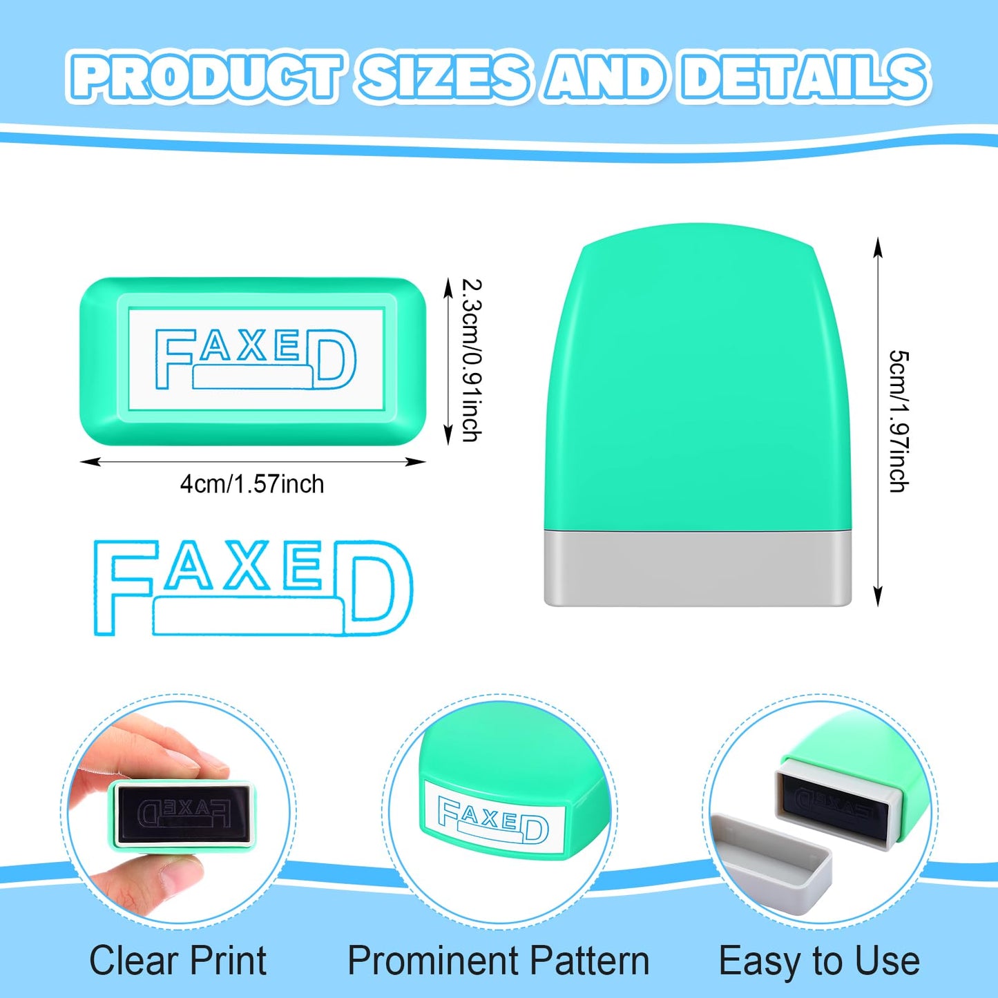 Crtiin 8 Pcs Office Stamp Set - Approved, Paid, Copy, Faxed, Scanned, Confidential, Received, Original - Self Inking Rubber Stamps Plastic, Rectangular for Business(Style 1,Mixed Colors)