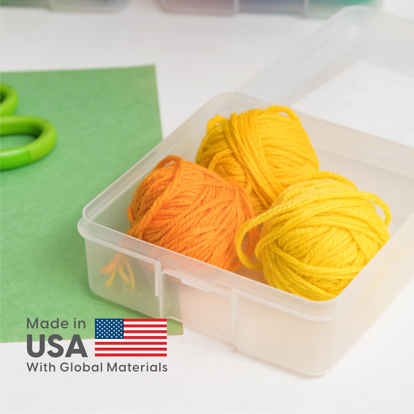 IRIS USA Pencil Case Boxes, 10-Pack, |Made in USA|, Plastic Bead Organizing Containers with Snap Lid for Arts, Crafts, Ephemera, Stickers, & Dance Cheer, Clear - Small