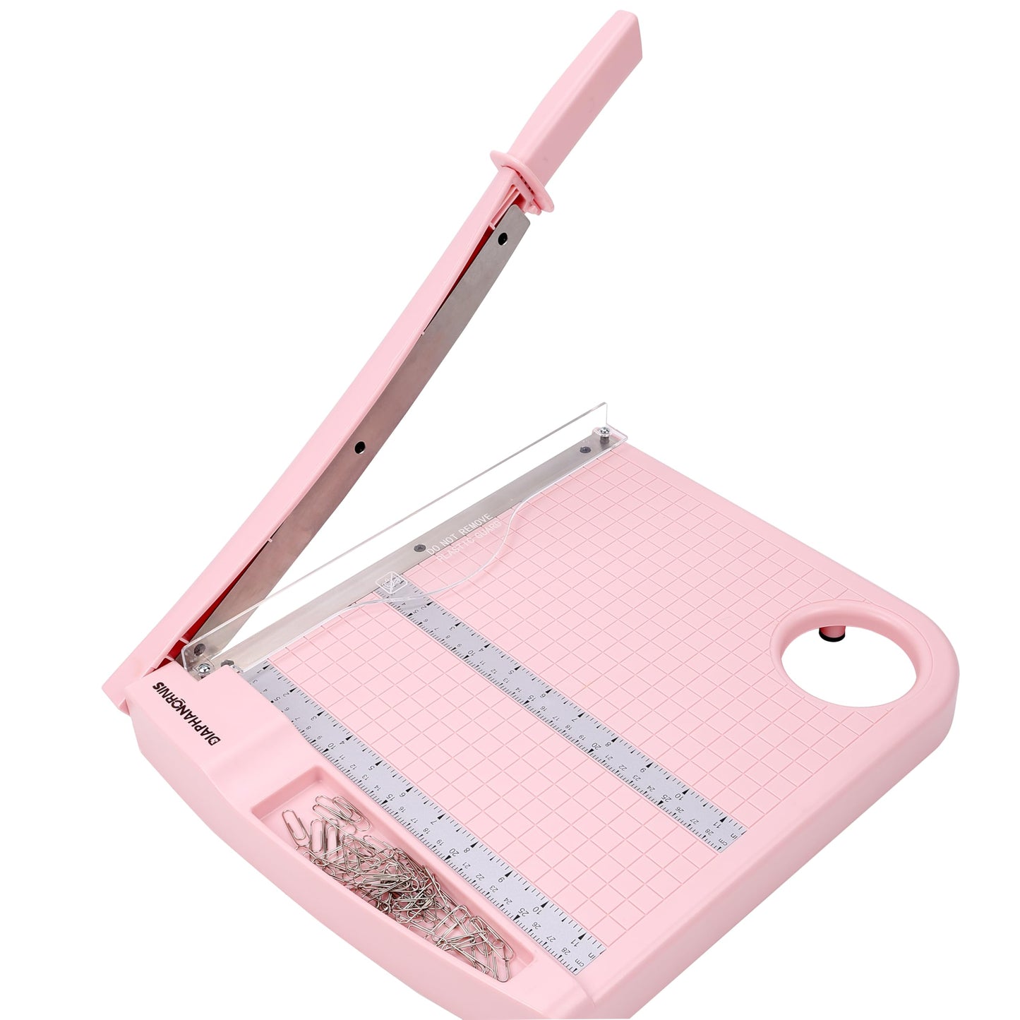 12" Paper Cutter, Precision Cut with Safety Protection and Blade Lock, 12 Sheet Capacity, Great for Cardstock, Cardboard, Photo, Vinyl, Crafts, Scrapbook (Pink)