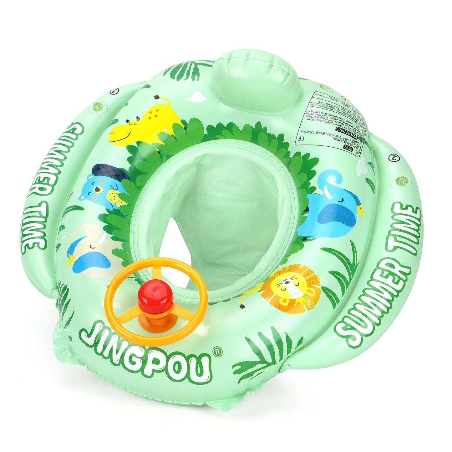 Inflatable Baby Swim Safe Seat Float Ring Toddler Pool Float with Seat Boat Inflatable Ride-on Swimming Pool Toys for Kids Outdoor(Green)