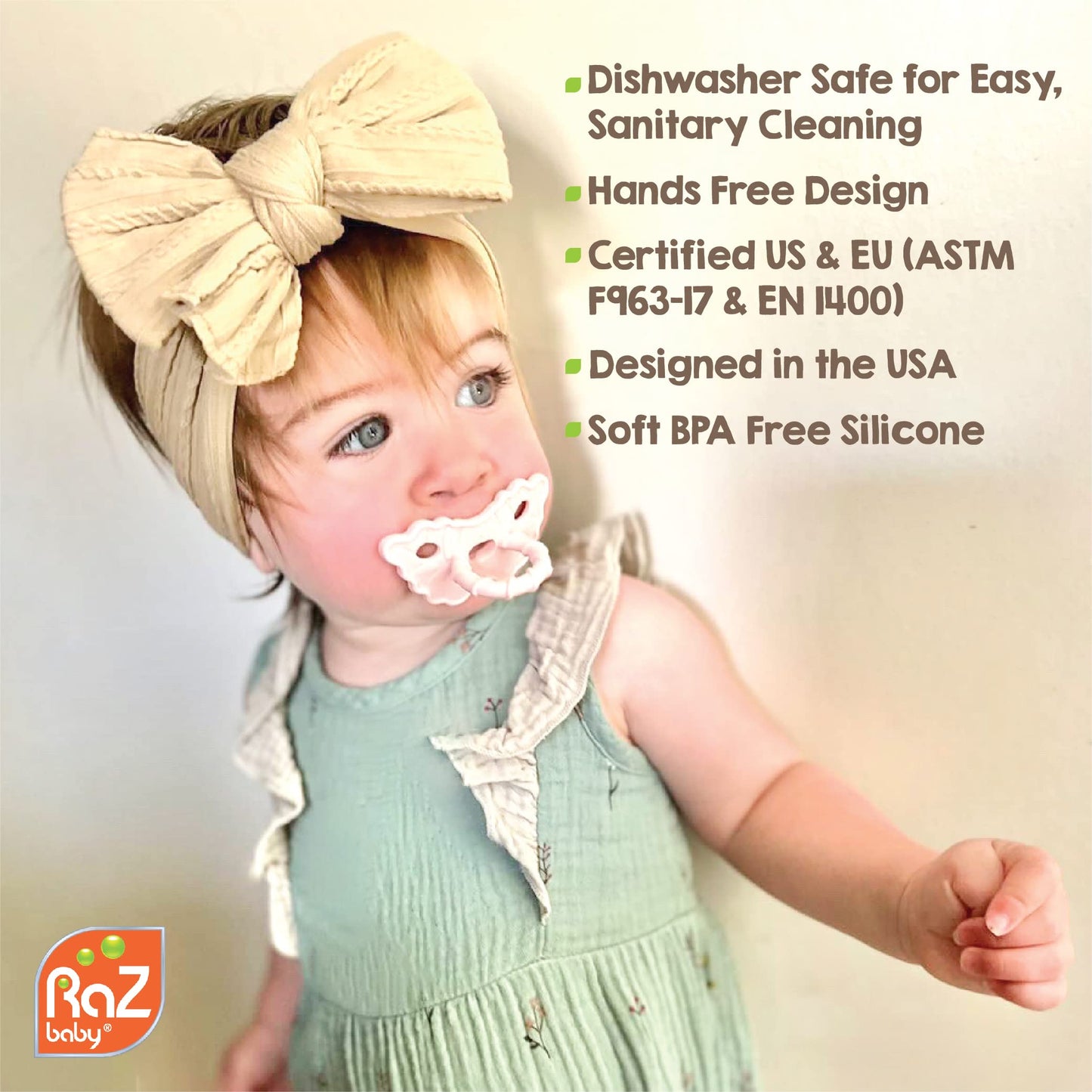 RaZbaby RaZberry and Chompy Teether for Teething Relief - BPA Free, Hand's Free Designed to Soothe Sore Gums and Teether - 2 of Each - 3M+