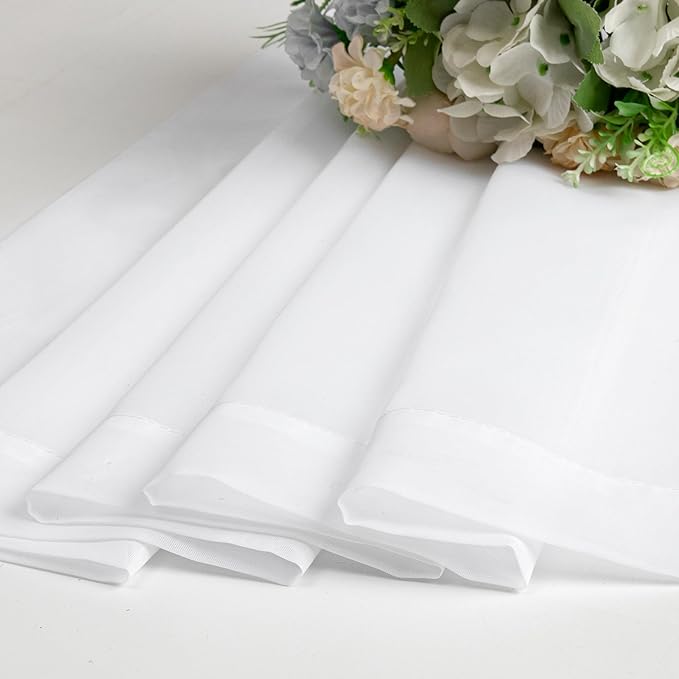 Aiyufeng Voile Sheer White Curtains - Transparent Light Weight Soft Window Treatment Curtain Panels with Rod Pocket Top for Patio Door/Living Room (W59 x L96, 2 Panels), White