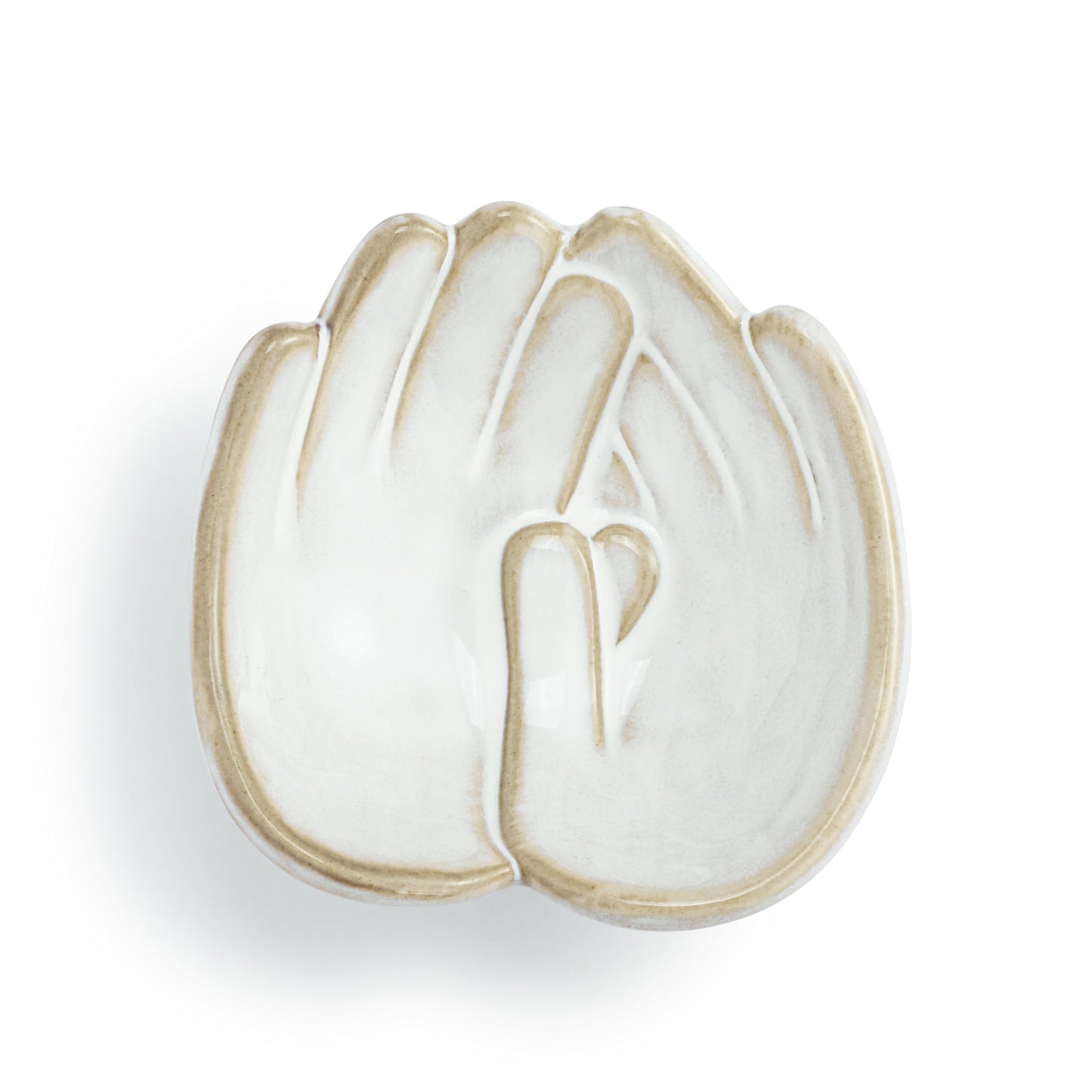 DEMDACO Hand in Hand Collection Together White Novelty 2 x 4 Stoneware Jewelry Catch-All Organizer Ring Holder & Small Keepsake Trinket Tray