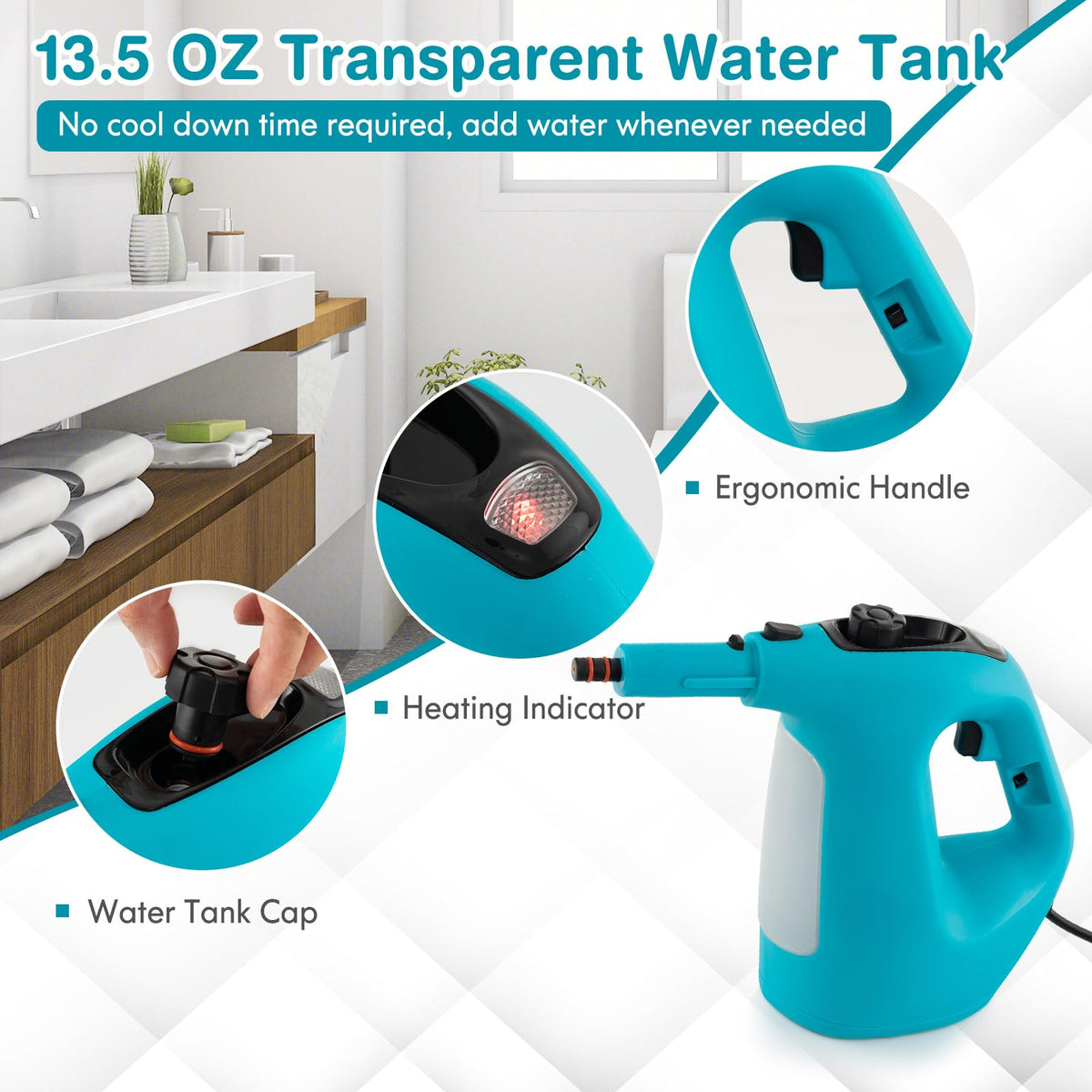 Handheld MultiPurpose Steam Cleaner with 17 Pieces