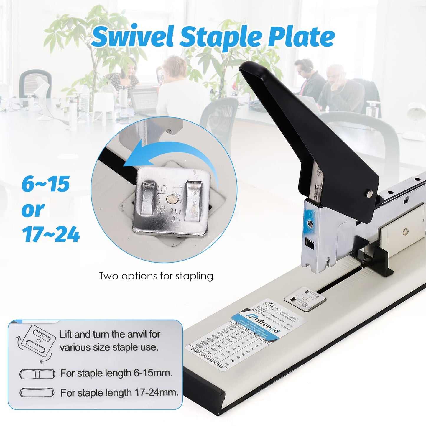 Heavy Duty Stapler - Effortless 240-Sheet Office Stapler with Adjustable Paper Guide, Super Capacity with 4000 Staples