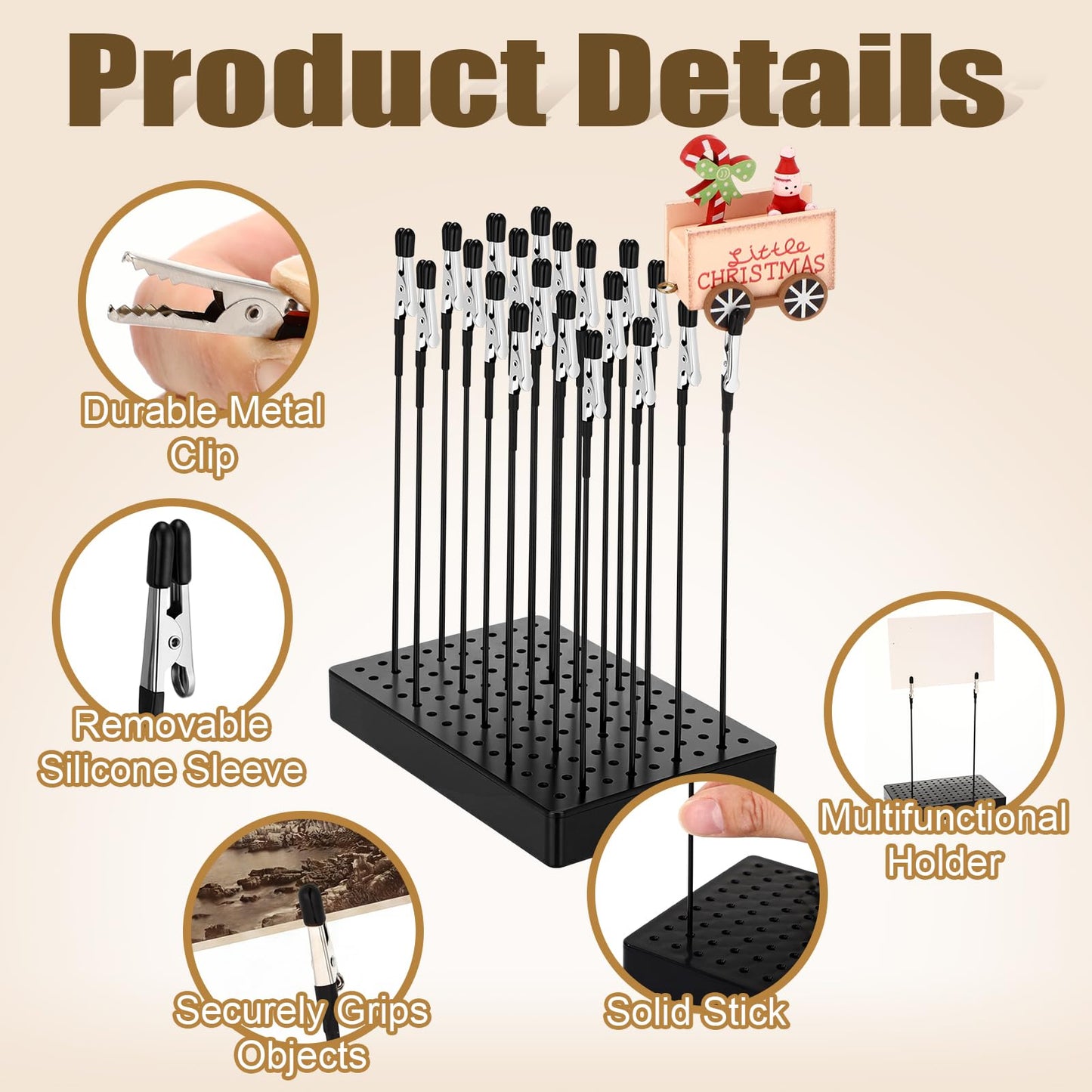 Junkin 4 Sets Model Painting Stand Base with 80 Alligator Clip Sticks, 5.9 x 3.9 Inch Airbrush Stands Portable Models Parts Holder for DIY Miniature Modeling Professional Model Spraying Tools