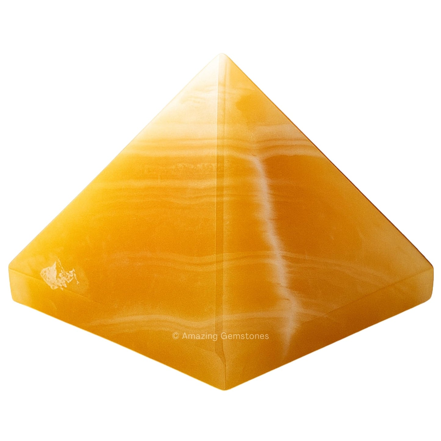 Yellow Calcite Pyramid Crystal Healing Stones - 1.5" Great Pyramid Figurine of Natural Stone Pyramid for Meditation, Reiki, Chakra Balancing and Crystal Pyramids Grid