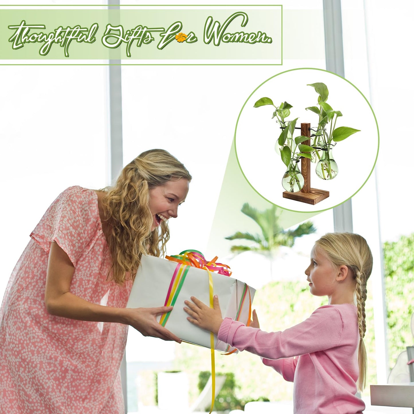 Plants Propagation Stations Bulb Glass Propagation Birthday Gift for Women Garden Plant Lovers - 4 Bulb