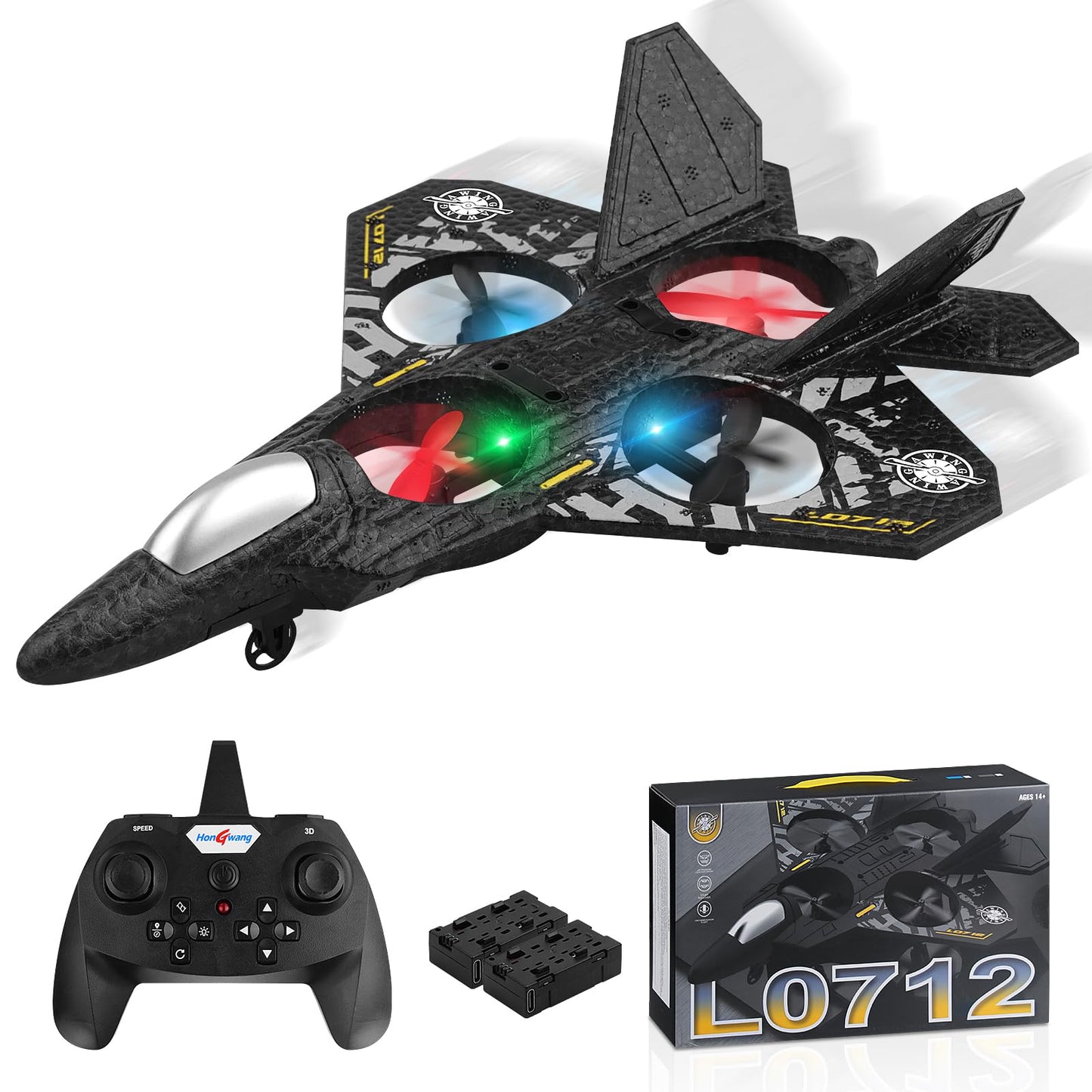 Beffkkip RC Plane 2.4GHz Remote Control Plane L0712 Drone Quadcopter Hovering with Auto Hovering Fighter Aircraft RC Airplane RTF for Beginner, Kids and Adults,3D Flip Airplane Toy