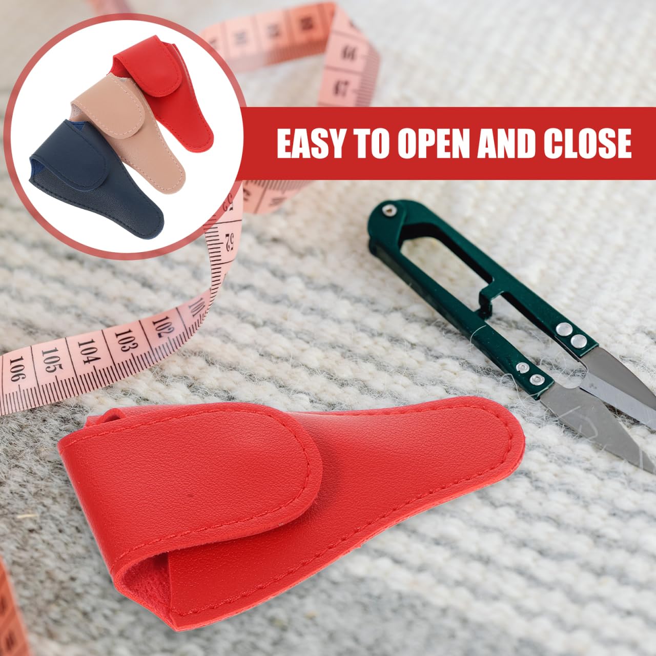 Housoutil Nail Scissor Pouch 3 Pack with Buckle Closure Protective Storage Cover for Cuticle Scissors Grooming Shears Portable Pedicure Tool Bag 4.33X2.75X0.98In