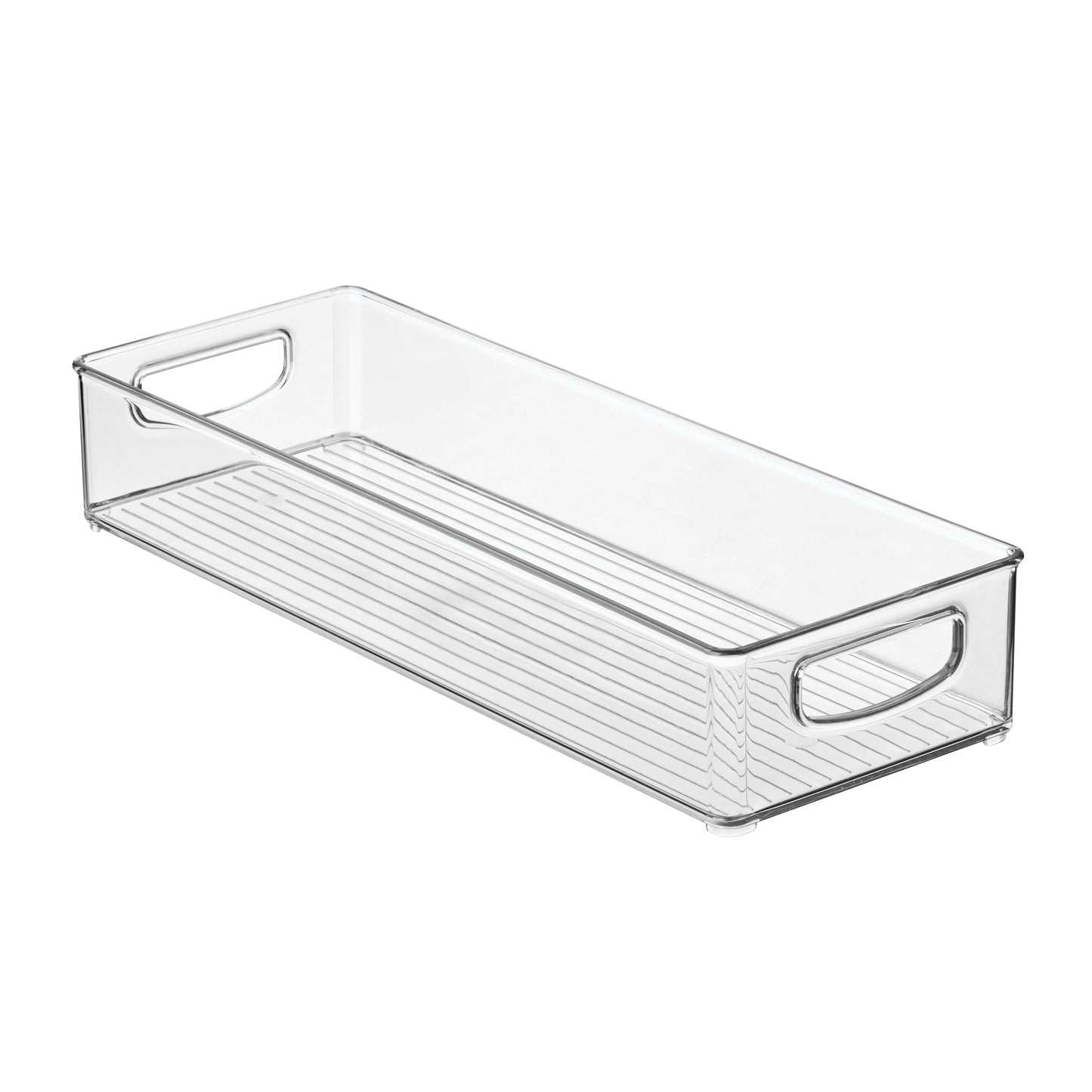 iDesign Slim Extra Long Clear Storage Bin, Narrow Stackable Organizer for Kitchen or Pantry