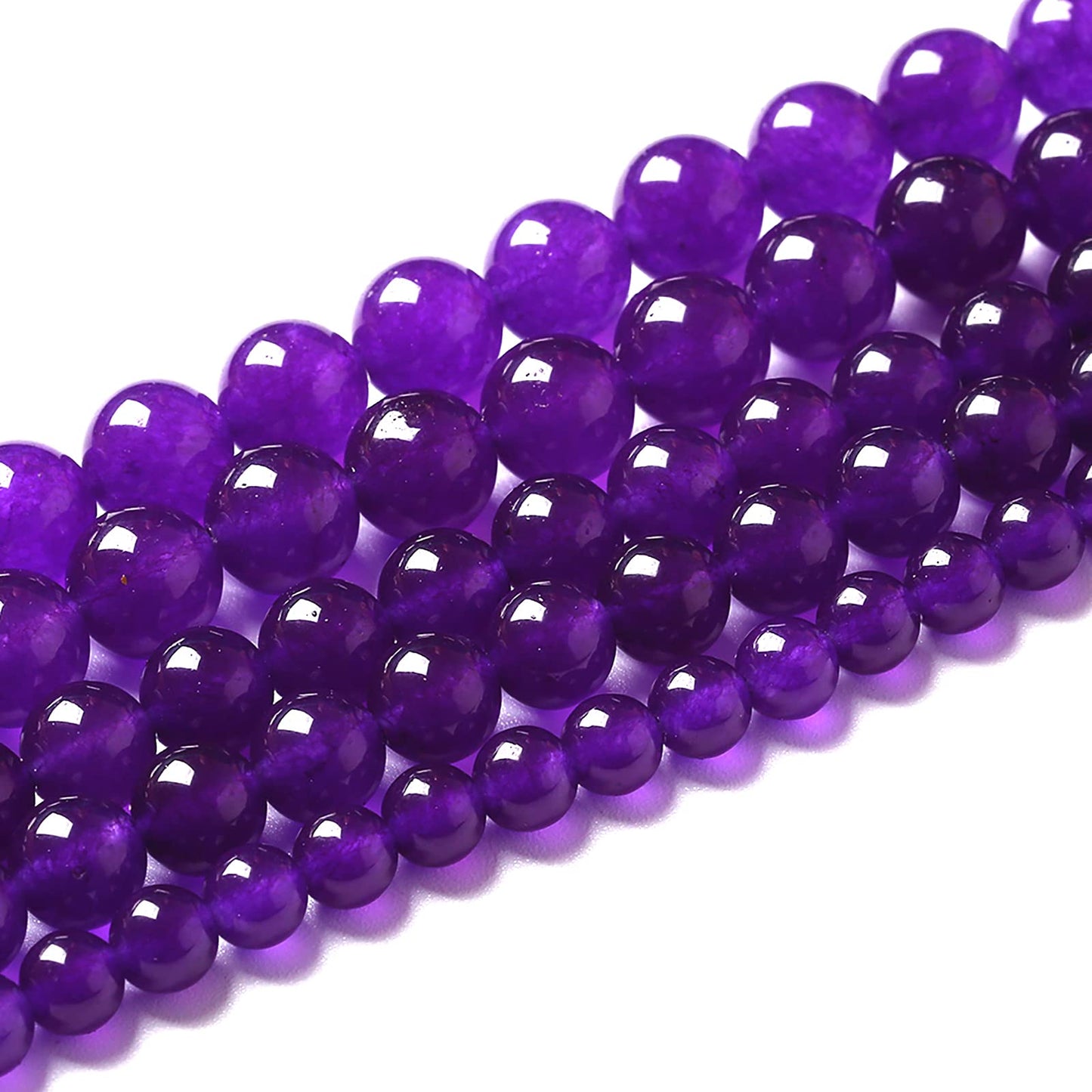 60pcs 6mm Natural Amethyst Jade Stone Round Loose Spacer Beads for DIY Jewelry Making Necklaces Bracelets Healing Energy Beads (6mm, Amethyst Jade)