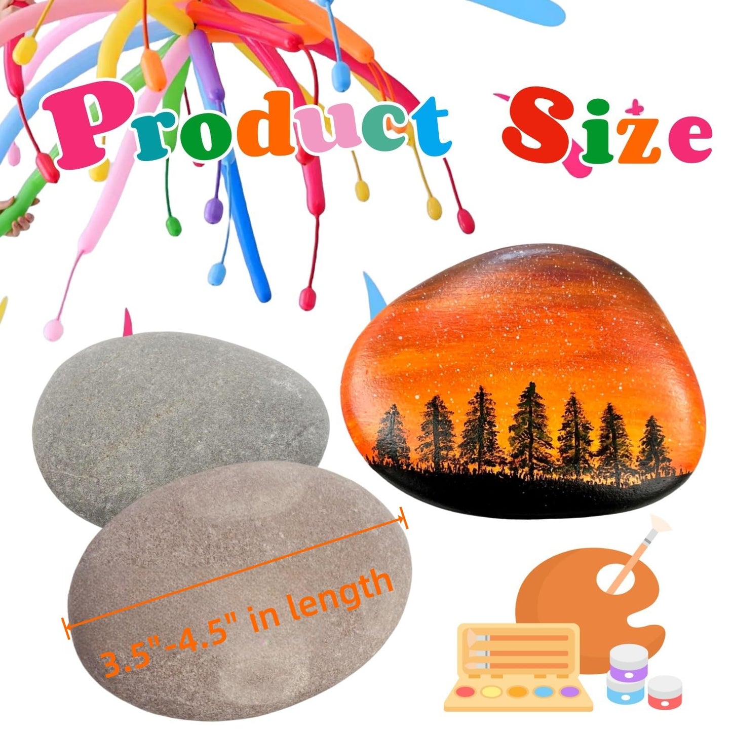 Lifetop 15PCS Large Rocks for Painting,DIY Rocks 3.5"-4.5" Flat & Smooth for Painting, Arts, Crafts, Decoration - Large Kindness Rocks Hand Picked