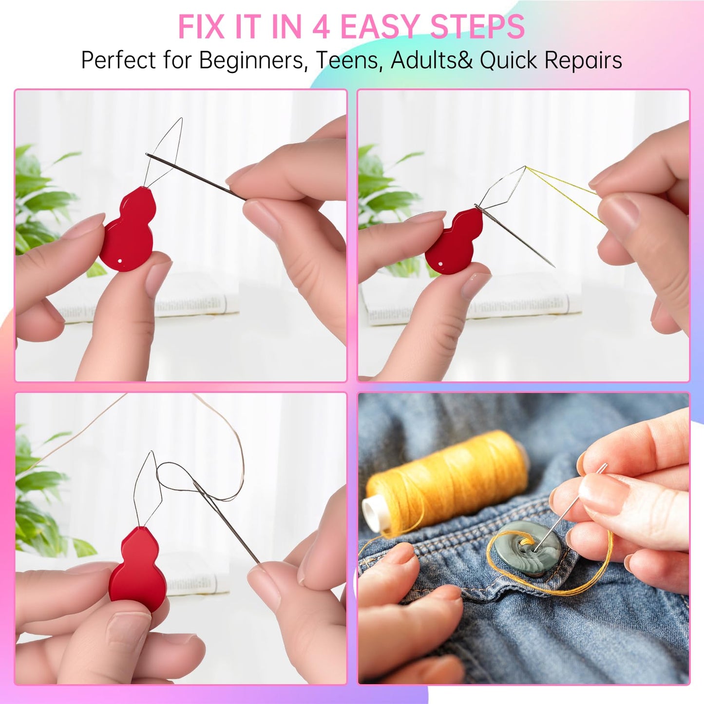 212PCS Large Sewing Kit for Adults, Portable Sewing Kit with Needles and 43XL Thread, Scissors, Buttons & Sewing Supplies, Basic Hand Sewing Repair Kit for Beginners, Emergency & Home Use