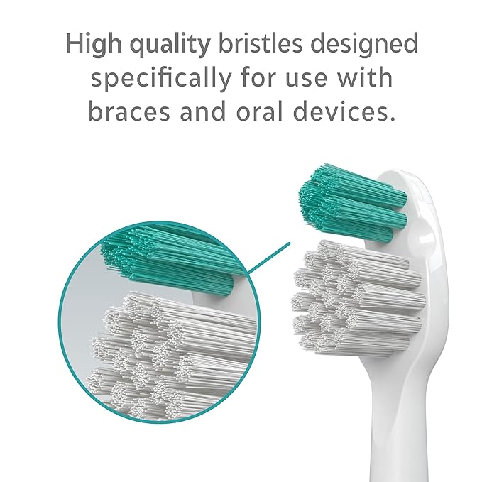 TAO Clean Sonic Electric Toothbrush Replacement Heads (2-Pack) – Orthodontic Head – Replacement Heads for the TAO Clean Electric Toothbrush and Docking Station