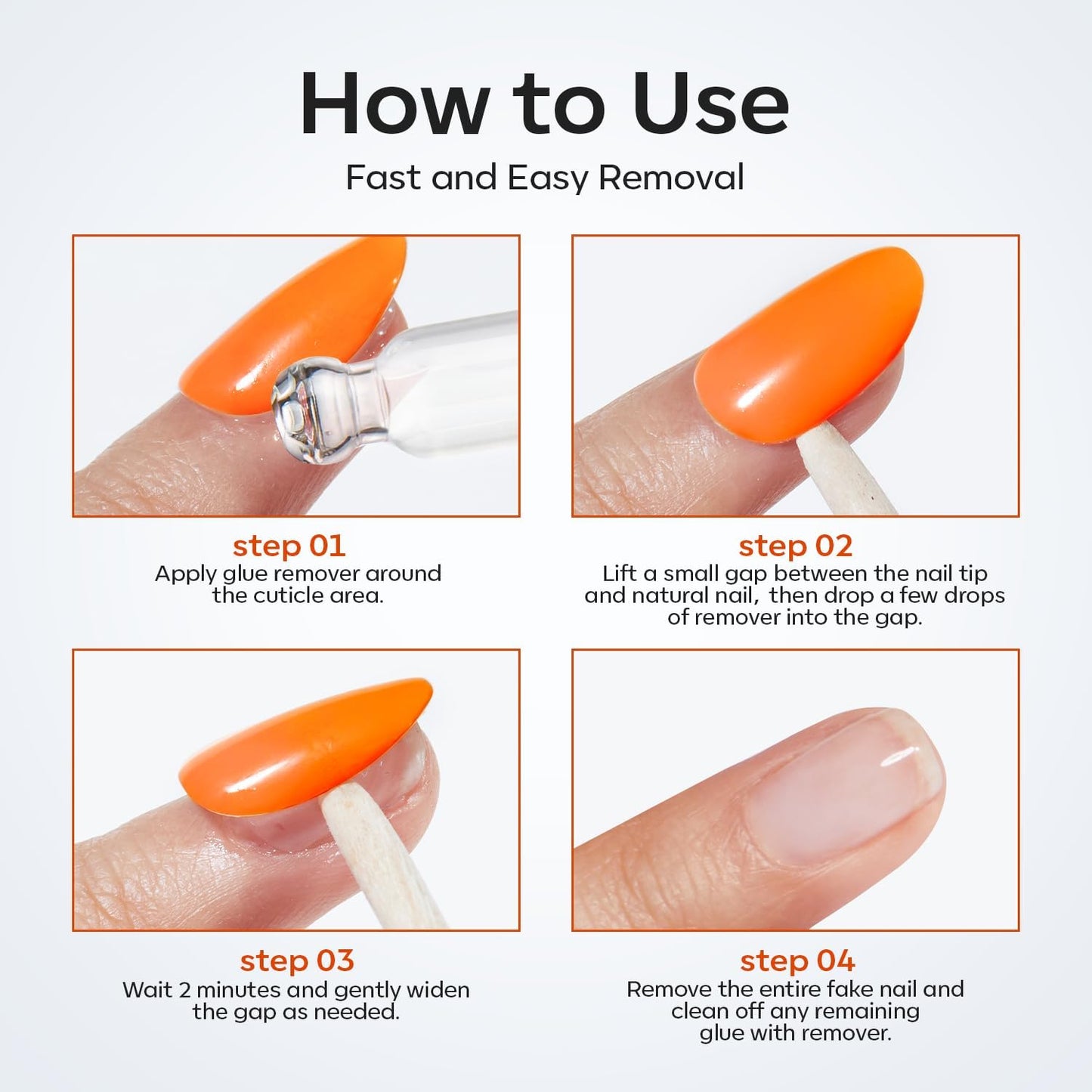 modelones 30 ML Nail Polish Remover for Press On Nails Base Top Coat, Upgrade Clear Stick On Nails Remover for Acrylic Tips