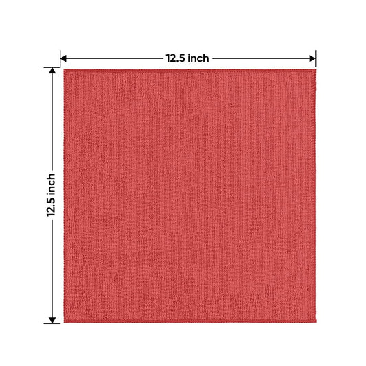 HOMEXCEL Red Microfiber Cleaning Cloth 50 Pack, 12.5 x 12.5 inch Microfiber Towels for Cars, Ultra Absorbent Car Washing Cloth, Lint Free Streak Free Cleaning Rags for Car, Kitchen, and Window