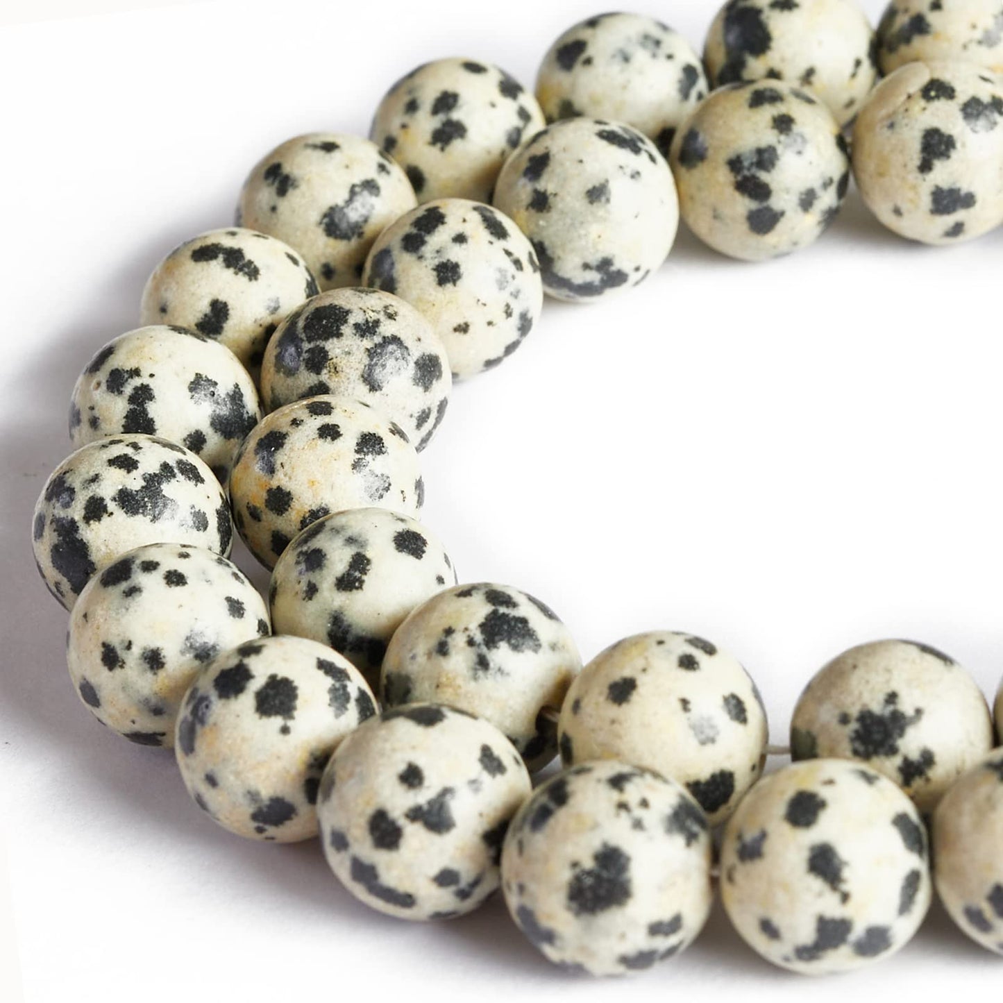 35pcs 10mm Natural Dalmatian Stone Beads Gemstone Beads Round Loose Beads for Jewelry Making