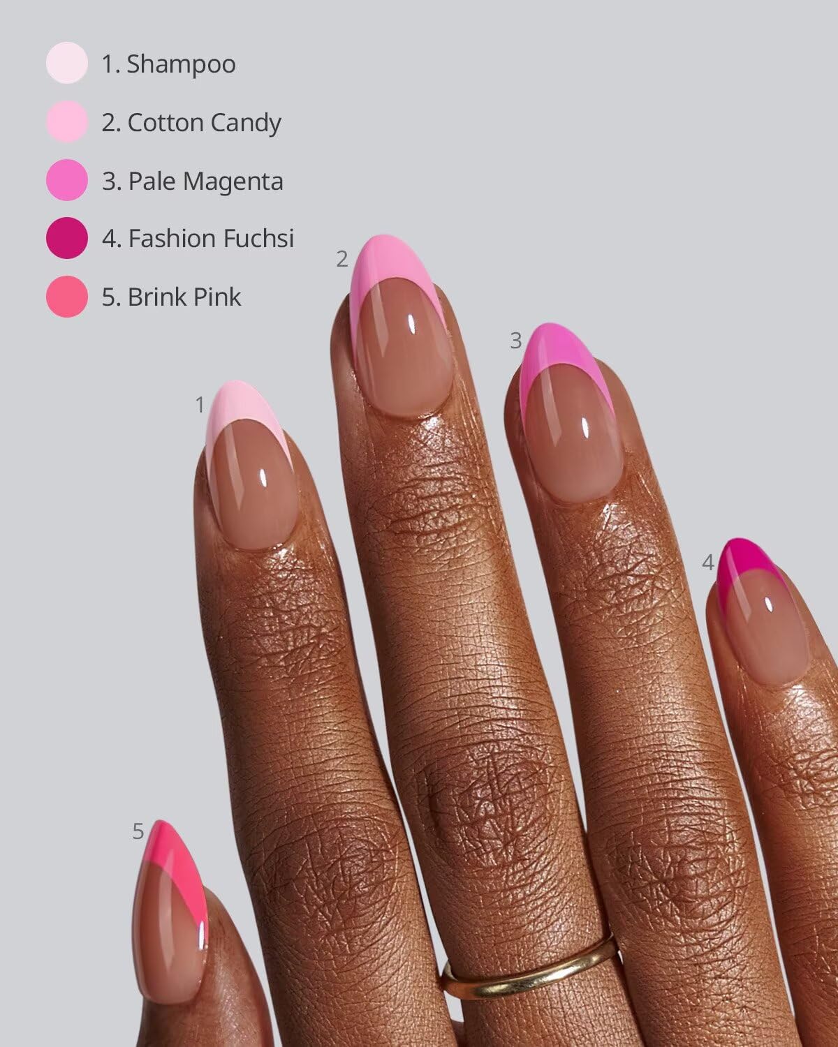 BTArtboxnails XCOATTIPS Pink French Tip Press On Nails - Short Press On Nails Almond, Soft Gel Nail Tips, 160Pcs Soak Off Acrylic Brown Fake Nail Extension in 16 Sizes