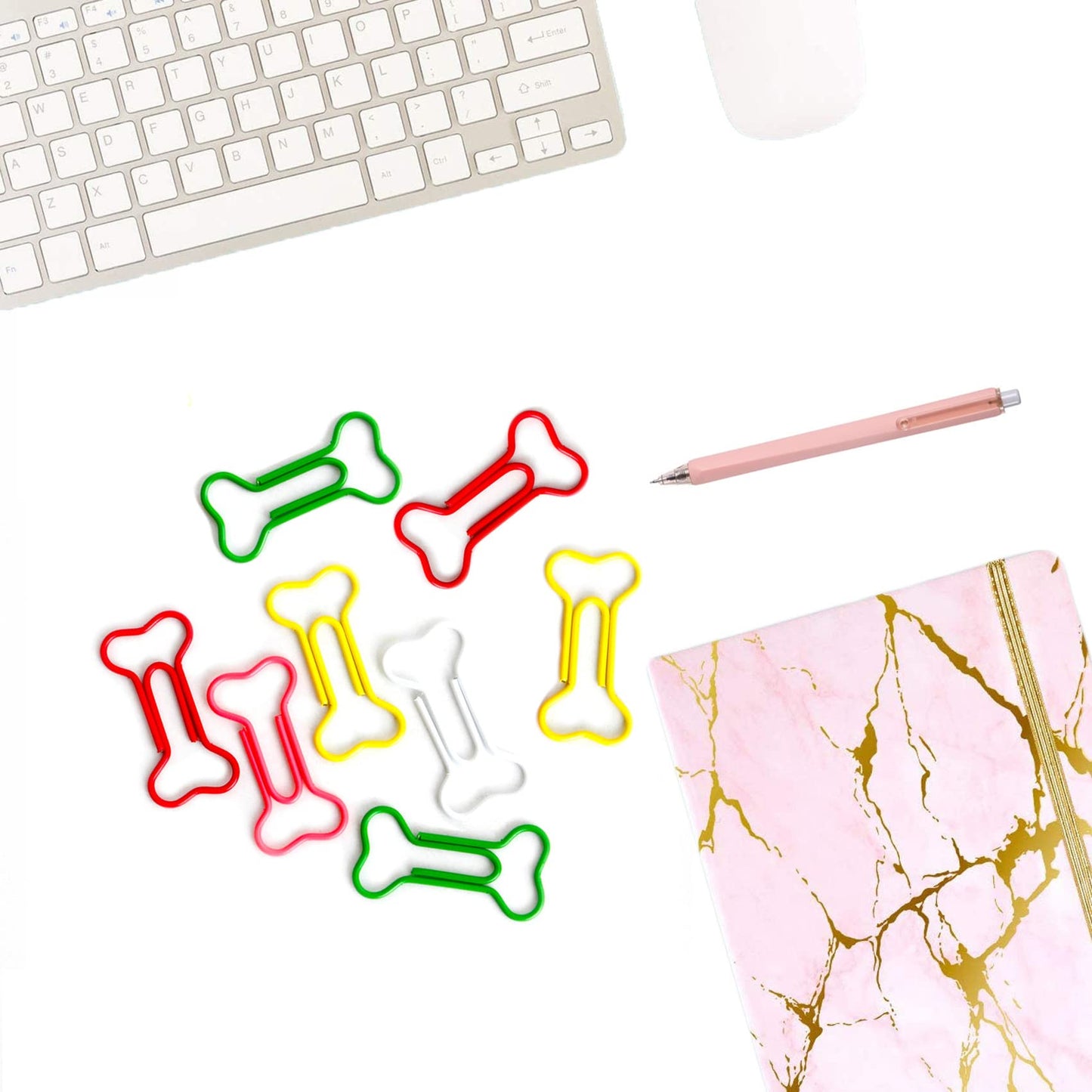 Paper Clips 5 Colors Cute Dog Bone Creative Paper Clip for Notebook Files Office School Home Use, Perfect for Desk Organization & Unique Gifts (100 Pcs)