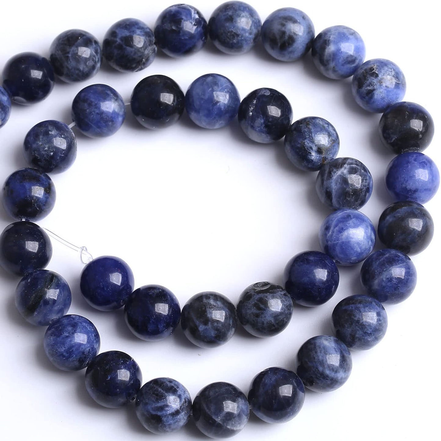 36PCS 10MM Natural Bule Sodalite Stone Beads Energy Healing Beads for DIY Jewelry Bracelet Necklace Making for Jewelry Making15Inch