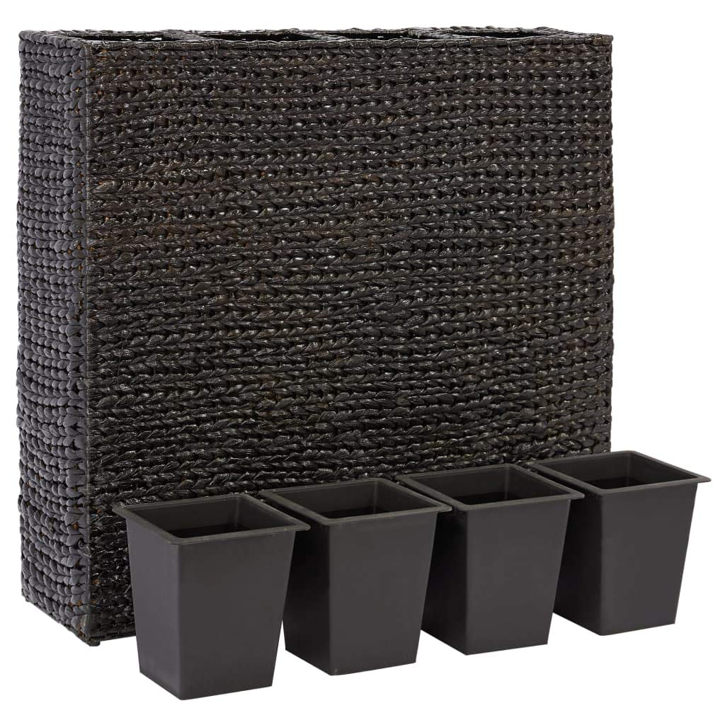FAMIROSA Garden Raised Bed with 4 Pots Water Hyacinth Black