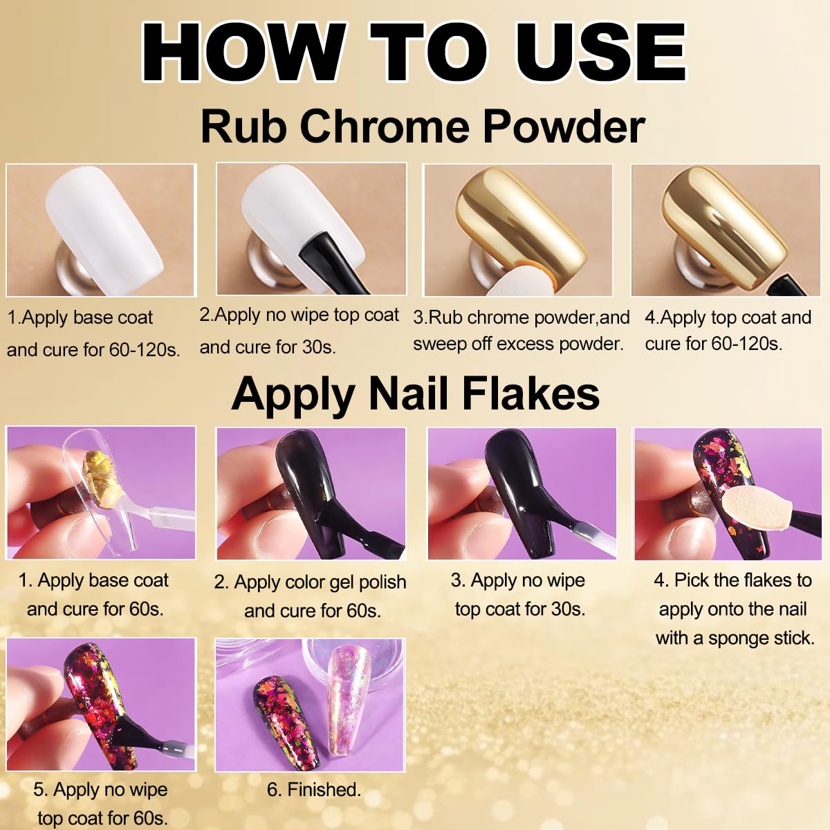 SUTOZMIWE 22 Jars Nail Chrome Powder Set Magic White Pearl Kit Metallic Mirror Effect Gold & Silver Holographic Dip Nail Powder Glitter Nail Chrome Pigment for Manicure Decoration