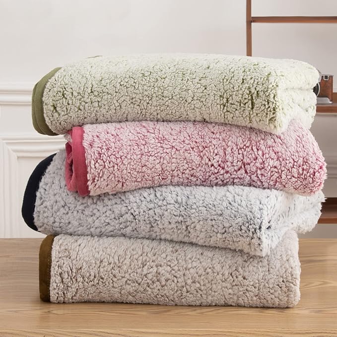 EMME Fuzzy Blanket Soft Fleece Throw Blankets for Women, Fluffy Sherpa Throws(Plush Navy,60"x80")