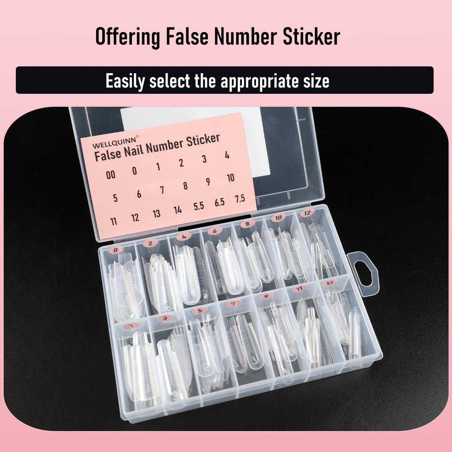 Wellquinn Square (Sculpted) Poly Gel Dual Nail Forms, Medium Long Reusable Full Cover Acrylic Builder Solid Hard Gel Polygel Extension Nail Molds 14 Sizes 140 Pcs, Set for Salon & DIY