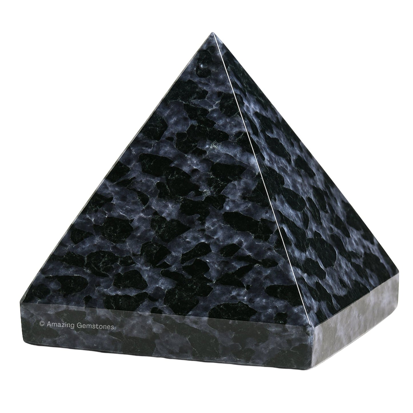 Amazing Gemstone Indigo Gabbro Pyramid Crystal Healing Stones - 1.5" Great Pyramid Figurine of Natural Stone Pyramid for Meditation, Reiki, Chakra Balancing and Crystal Pyramids Grid