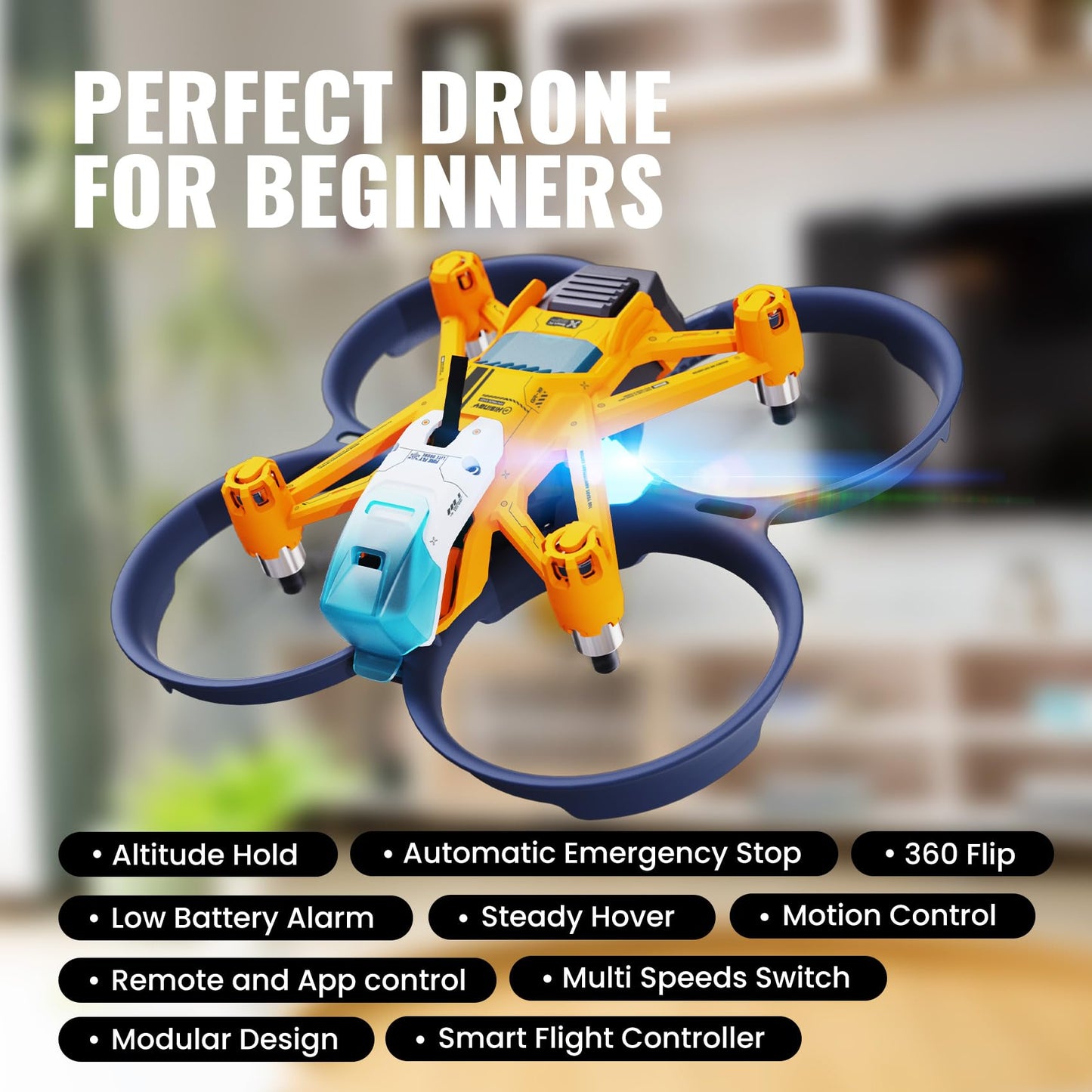 HISINGY Firefly Smart Mini Drones for Kids and Beginners,APP Control,Altitude Hold, Automatic Emergency Stop,Easy to Fly,Kids Toys for Boys and Girls, Gift Toys for Christmas and Birthday
